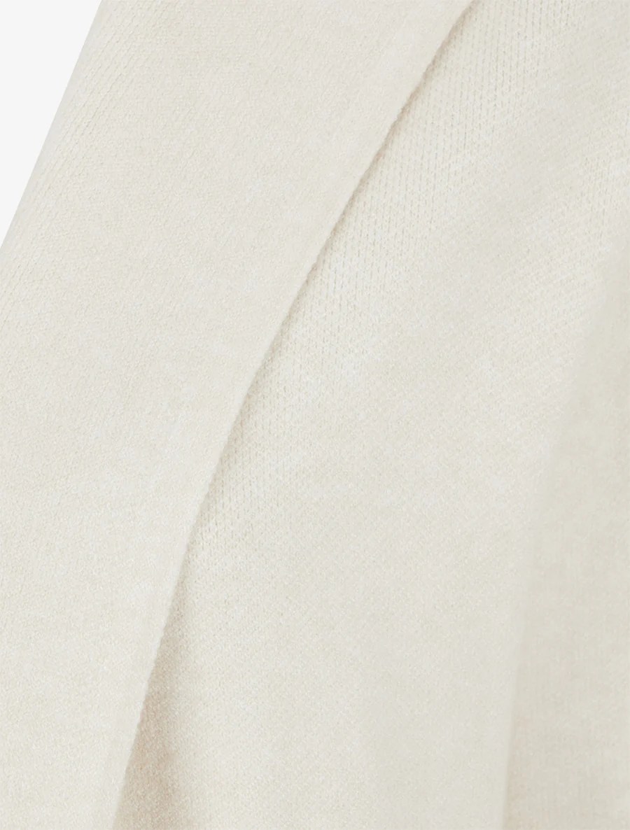Gilet droit long à capuche - Beige clair - Image 3