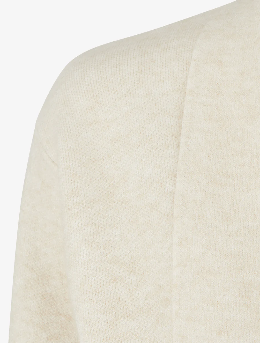 Gilet droit long à col châle - Beige clair - Image 3