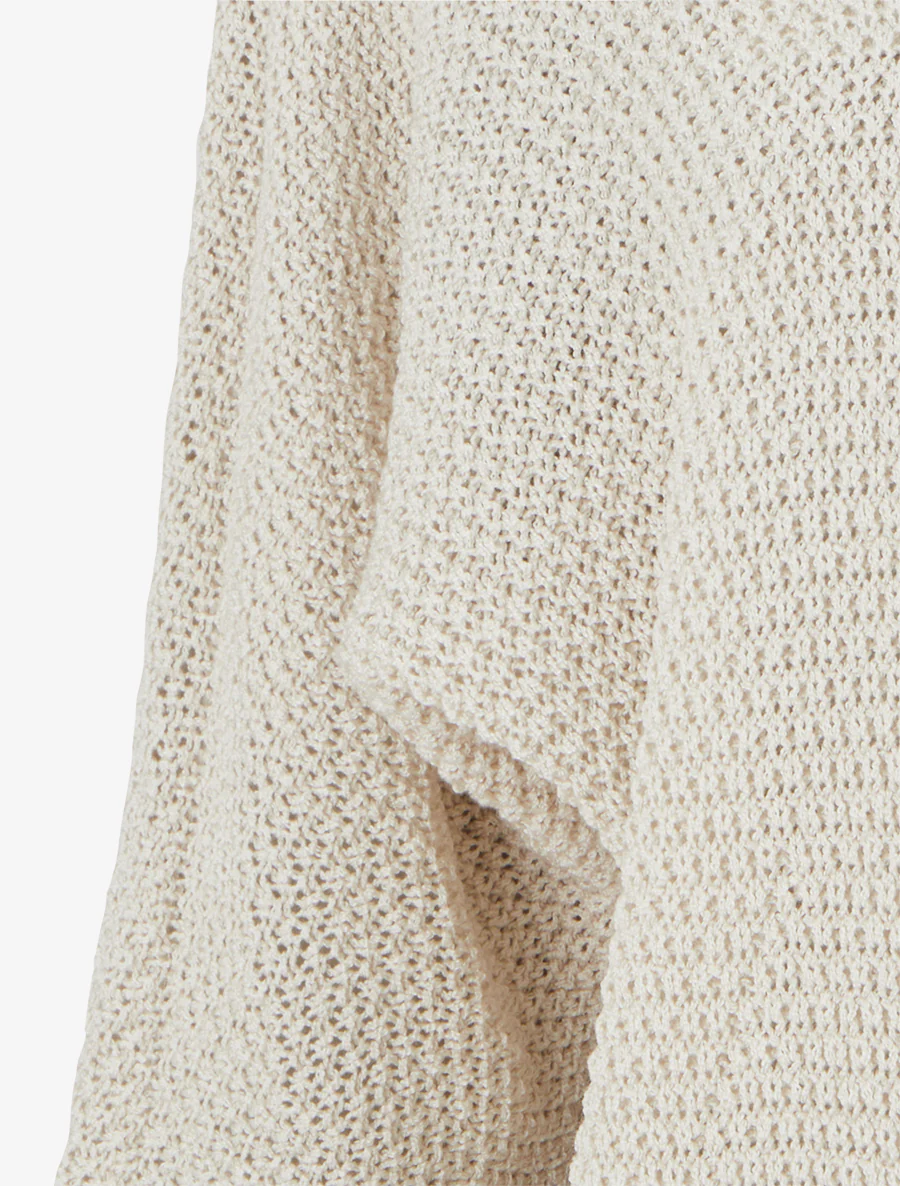 Gilet droit ouvert en maille - Beige - Image 3