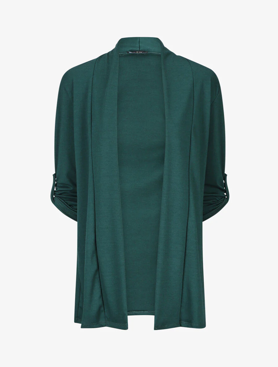 Gilet droit ouvert uni - Vert sapin