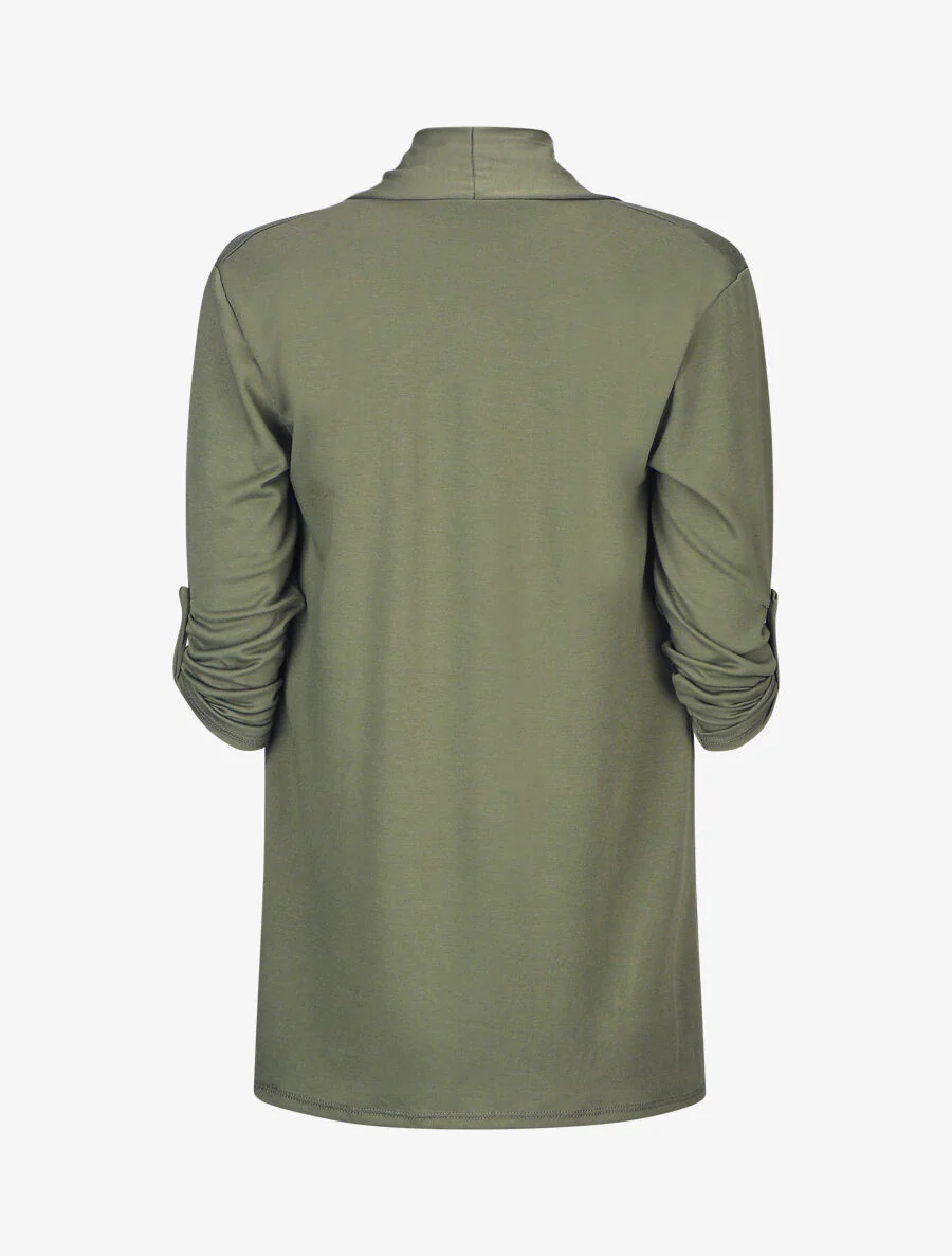 Gilet droit ouvert uni - Kaki - Image 2