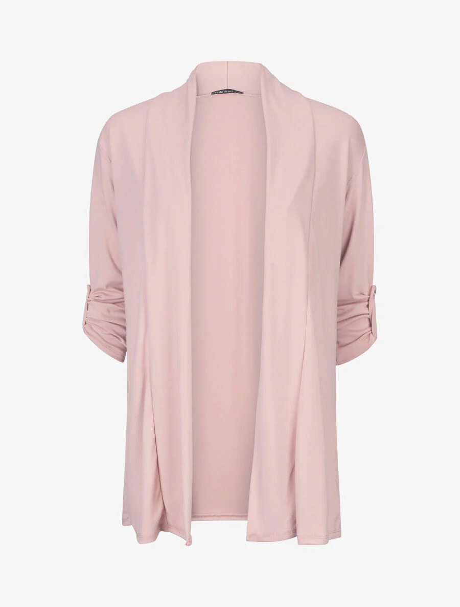 Gilet droit ouvert uni - Rose