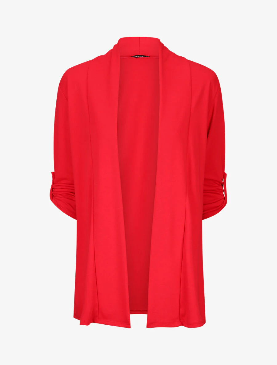Gilet droit ouvert uni - Rouge