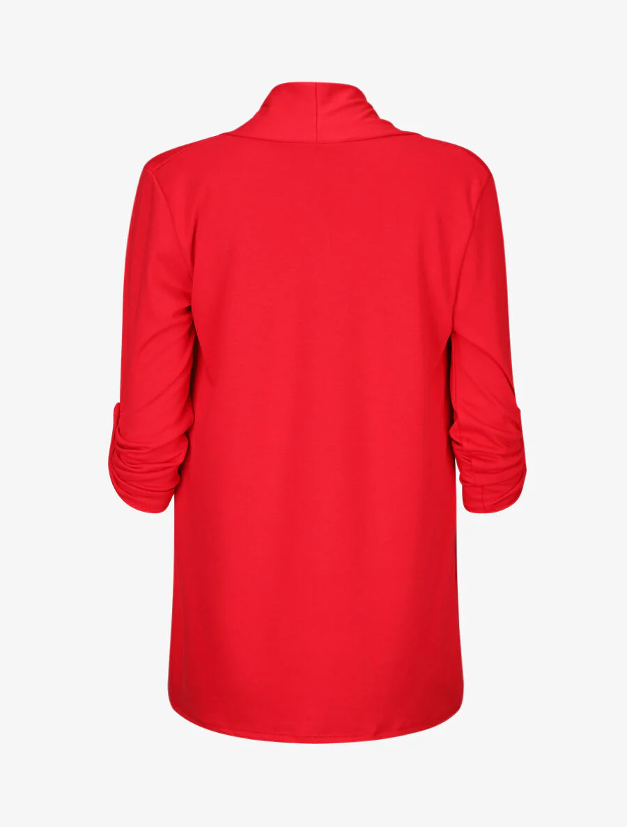 Gilet droit ouvert uni - Rouge - Image 2