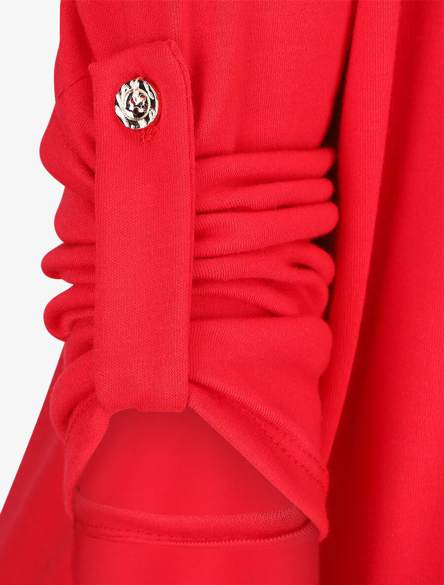 Gilet droit ouvert uni - Rouge - Image 3