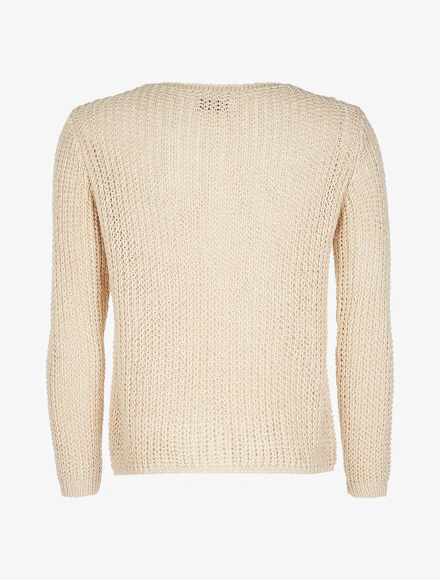 Gilet en maille 1 bouton - beige - Image 2