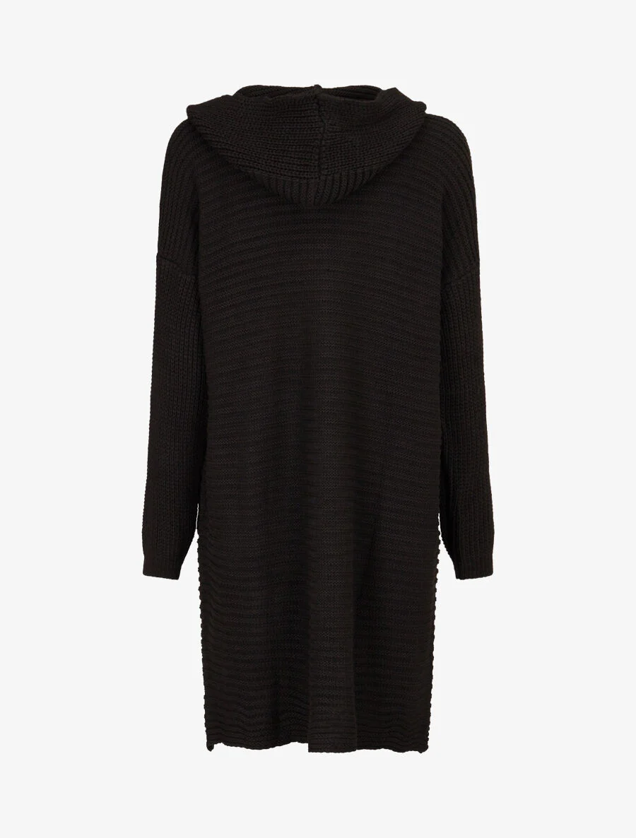 Gilet en maille à capuche - Noir - Image 2