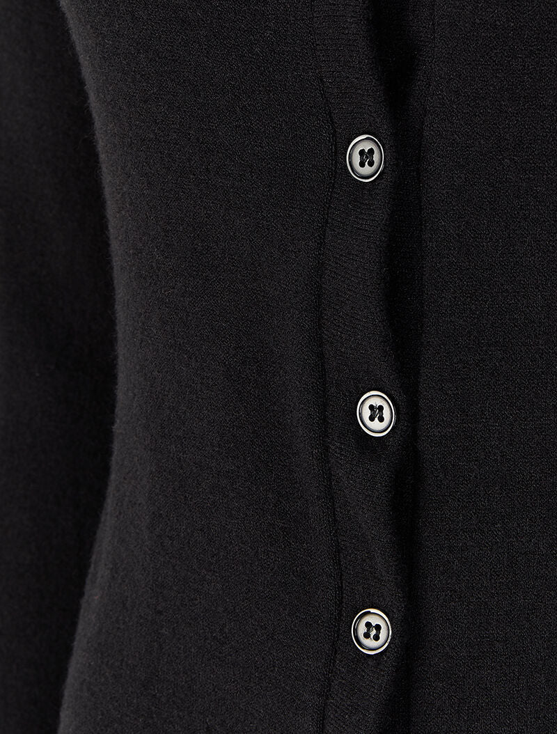 Gilet en maille douce à col V - Noir - Image 3