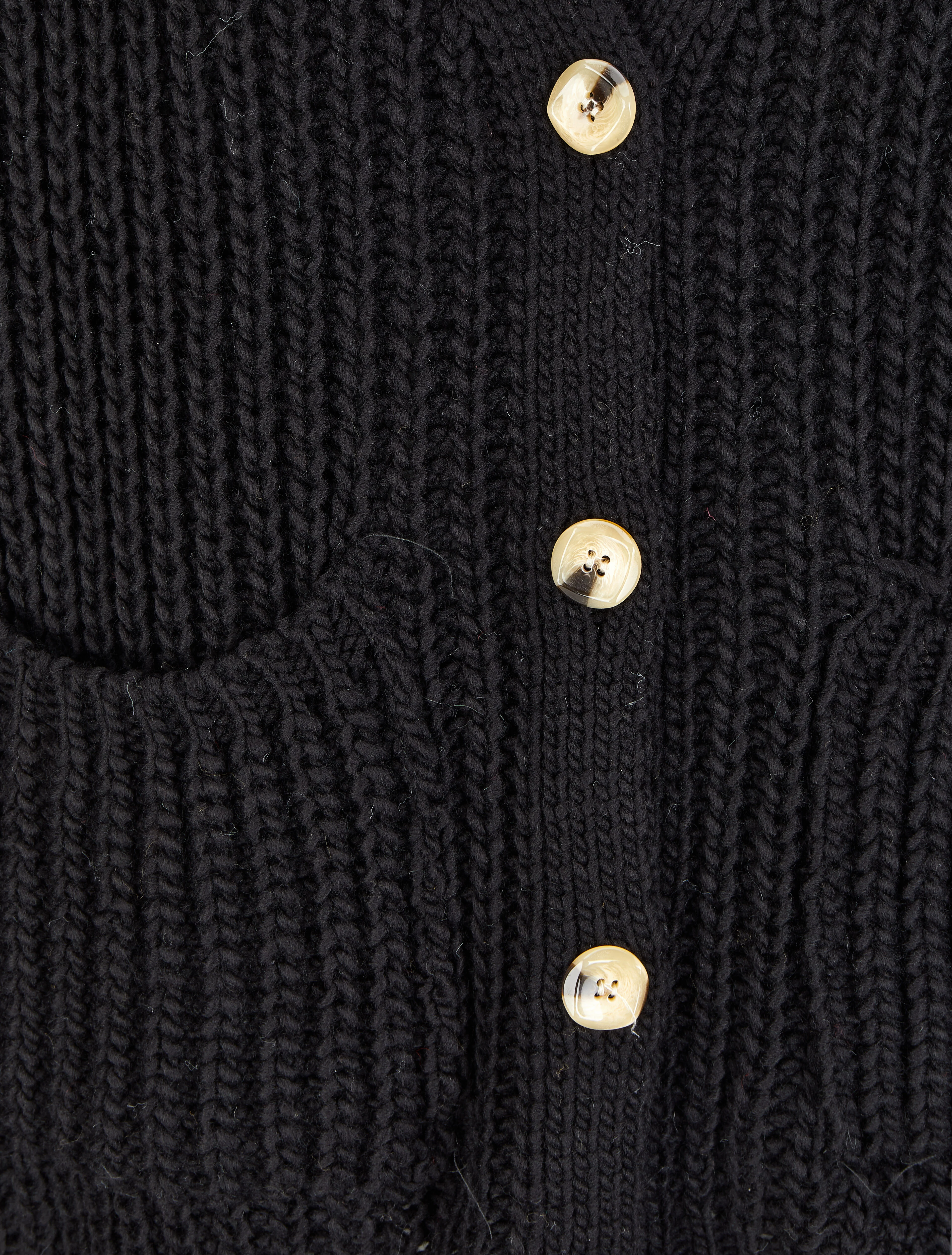 Gilet en maille tricot uni - Noir - Image 3