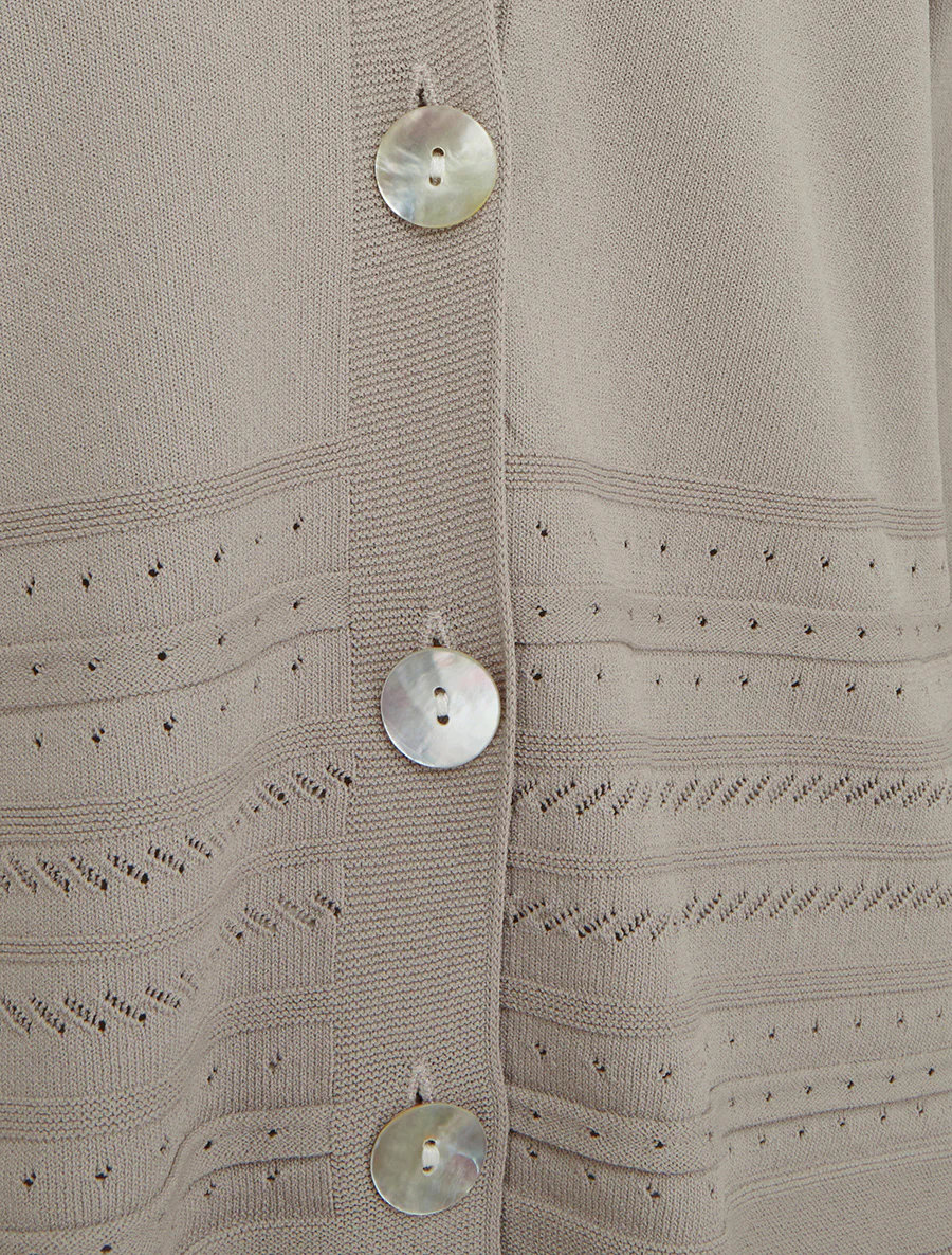 Gilet fin à col V - Taupe - Image 3
