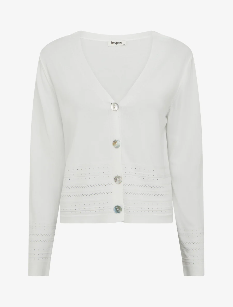 Gilet fin à col V - Blanc