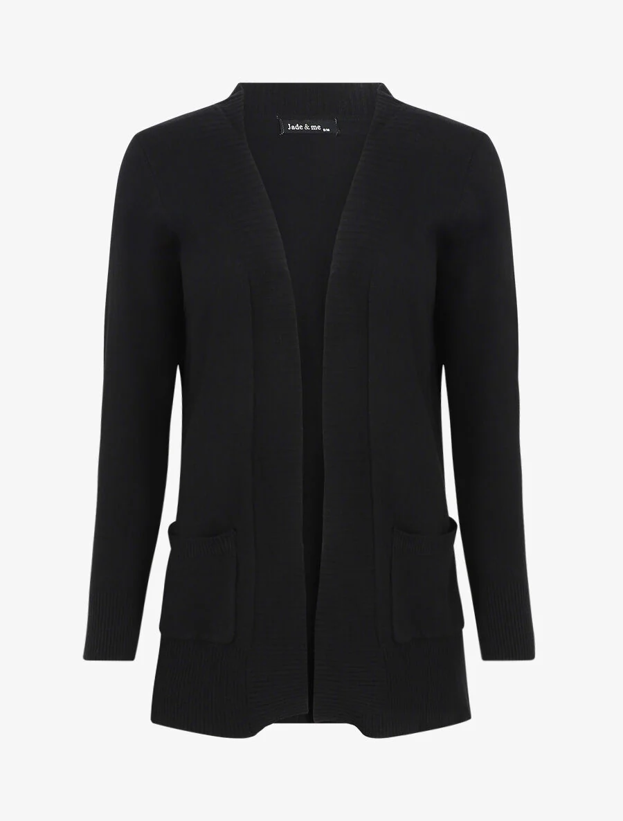 Gilet fin uni à poches plaquées - Noir