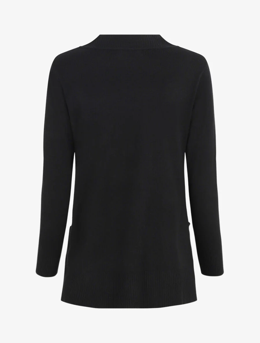 Gilet fin uni à poches plaquées - Noir - Image 2