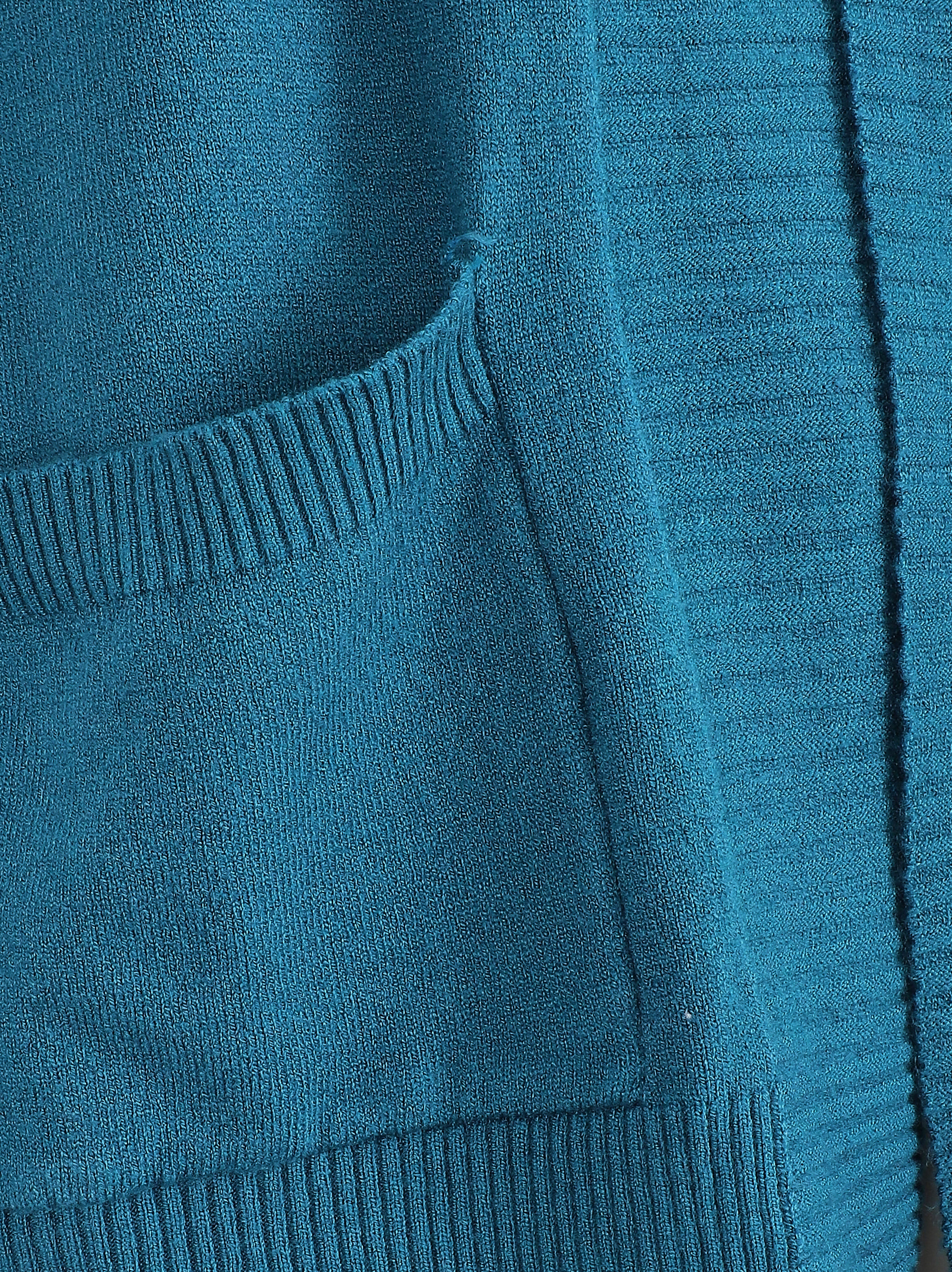 Gilet fin uni à poches plaquées - Bleu canard - Image 3