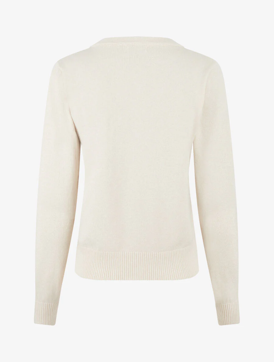 Gilet irisé coupe droite à zip - Crème - Image 2