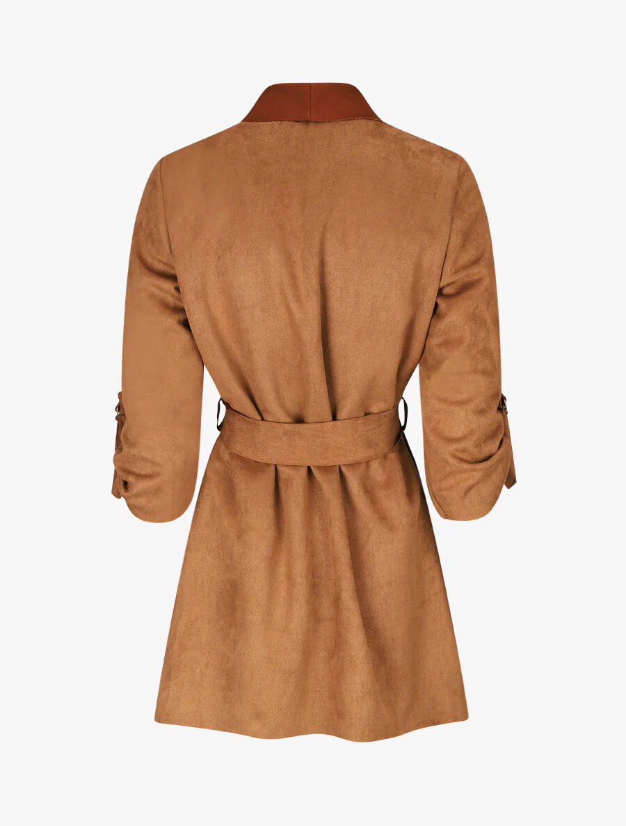 Gilet jeté en suédine - Camel - Image 2