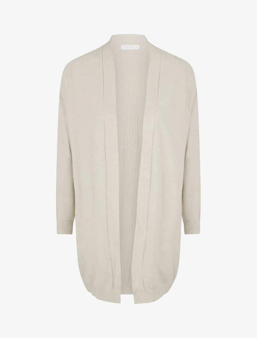 Gilet long ample à manches chauve-souris - Beige