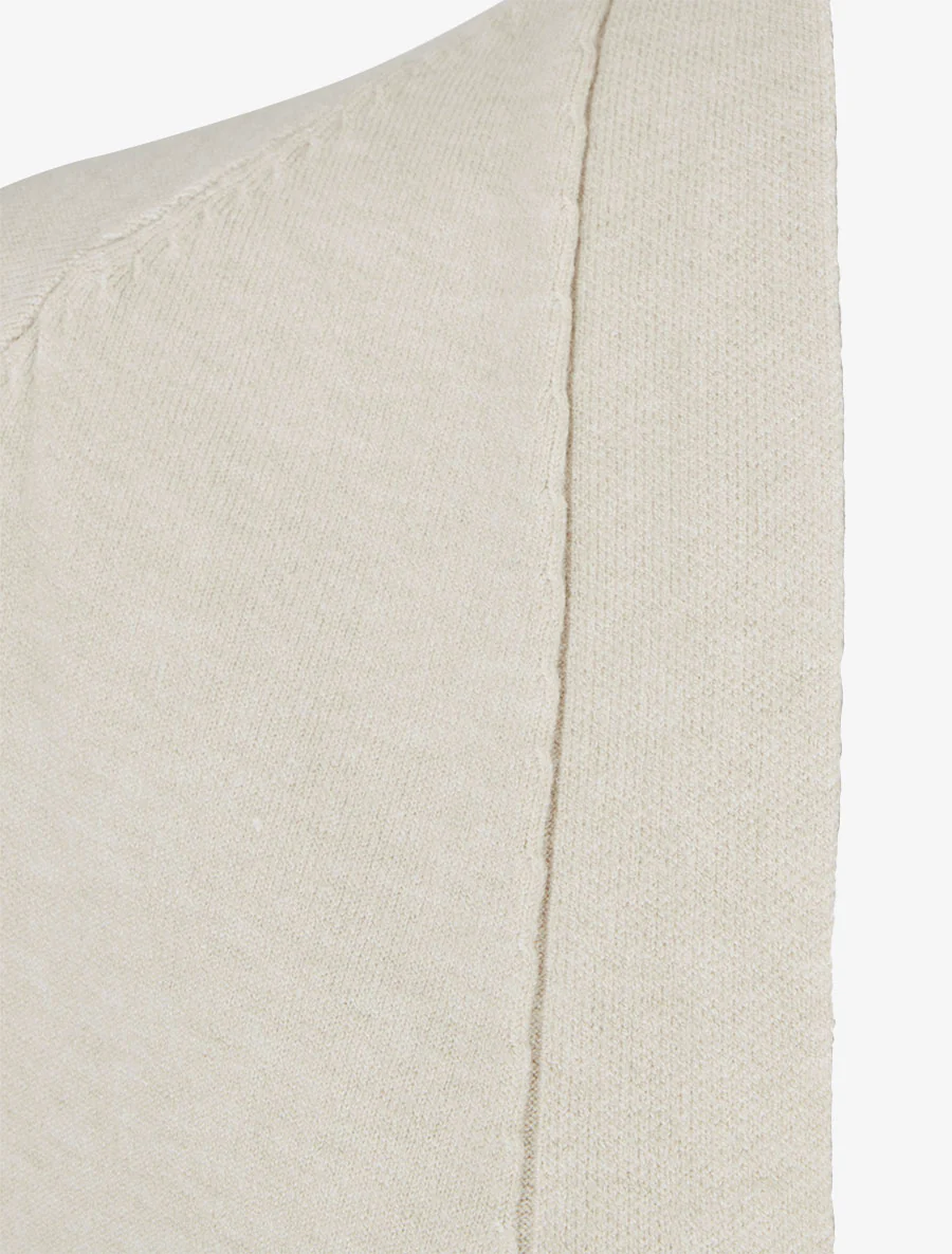 Gilet long ample à manches chauve-souris - Beige - Image 3