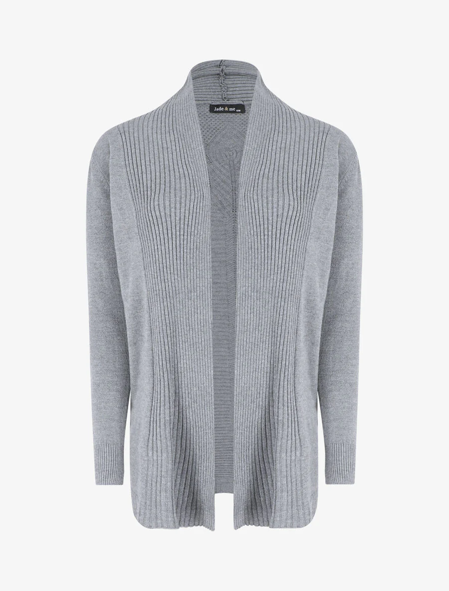 Gilet long en maille - Gris