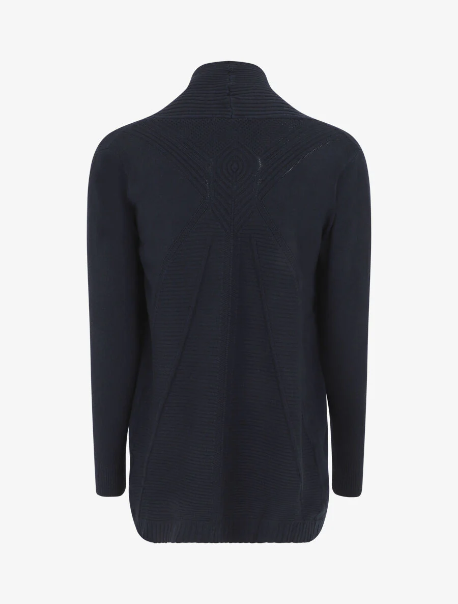 Gilet long en maille - Marine - Image 2