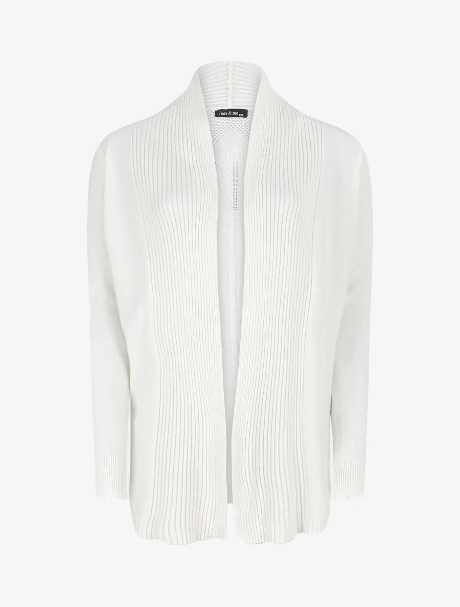 Gilet long en maille - Blanc