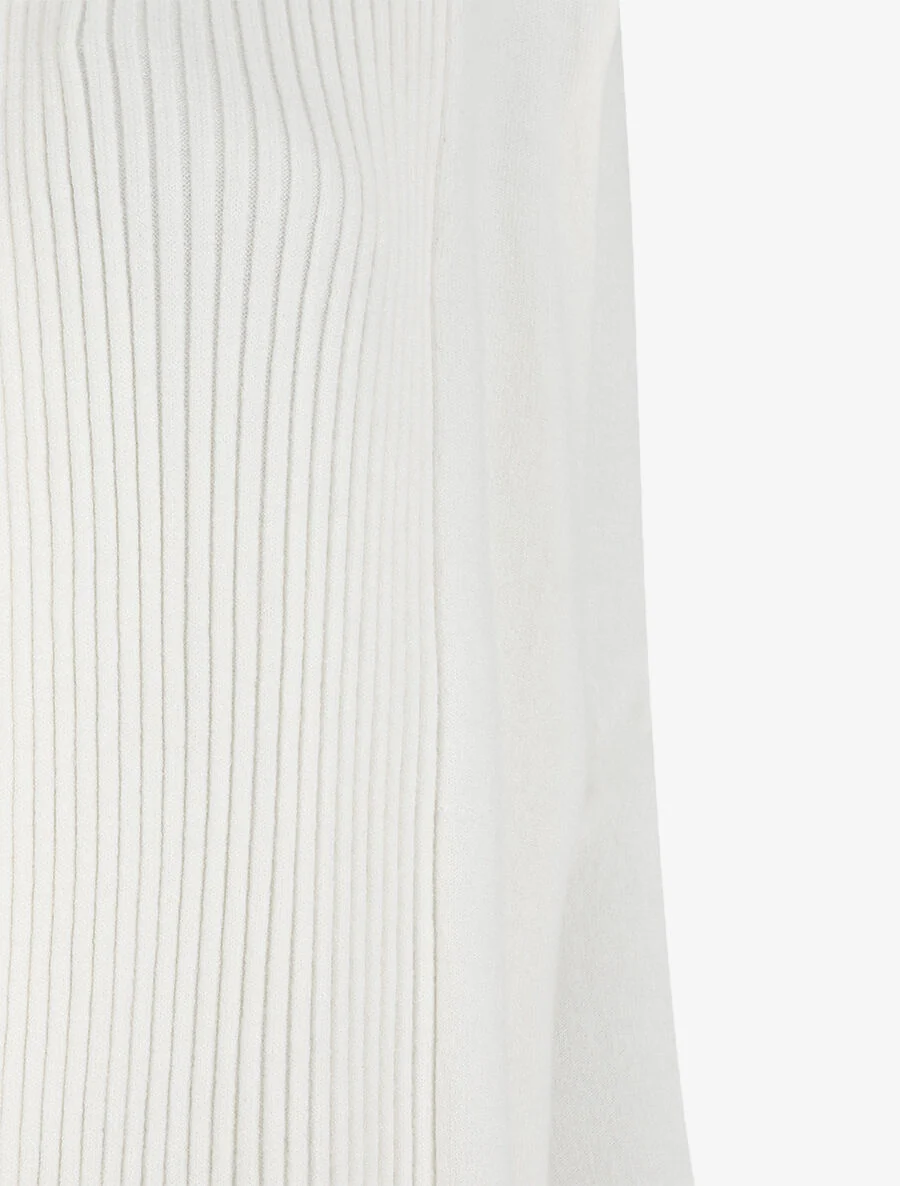 Gilet long en maille - Blanc - Image 3