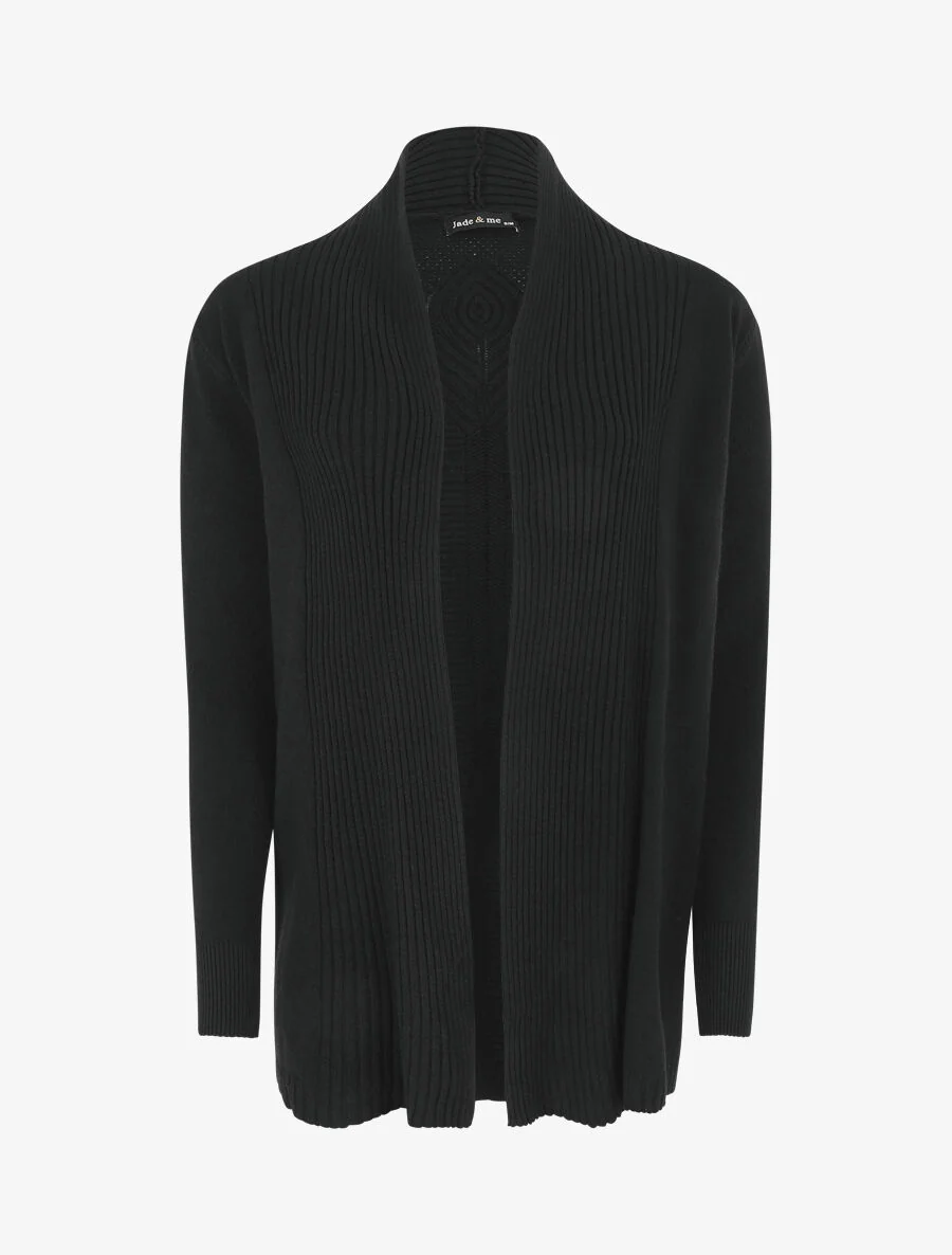 Gilet long en maille - Noir