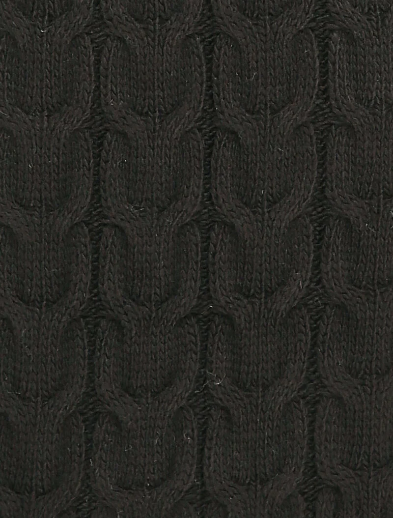 Gilet long en maille torsadée - Noir - Image 3
