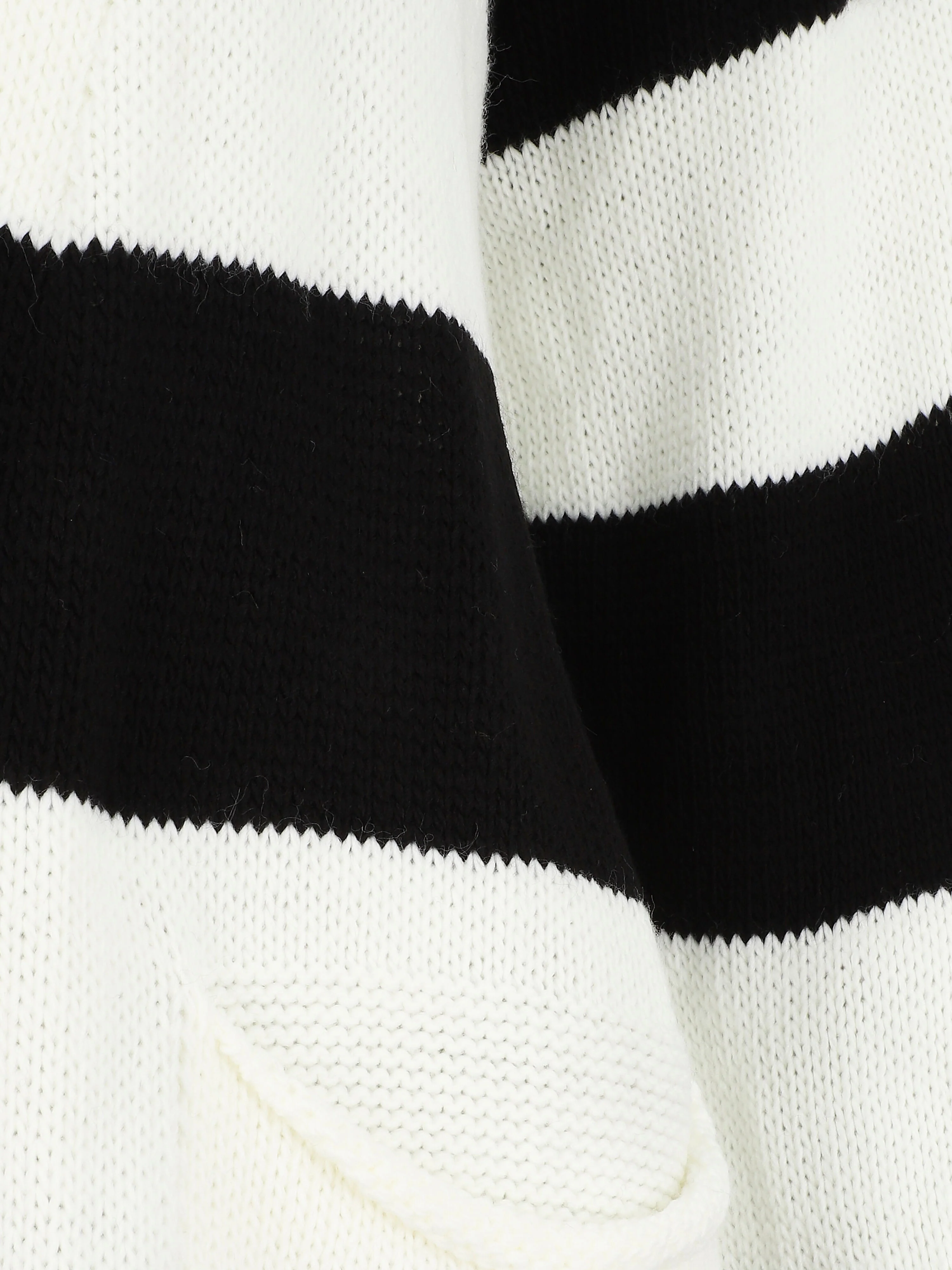Gilet long ouvert à rayures - Noir - Image 3