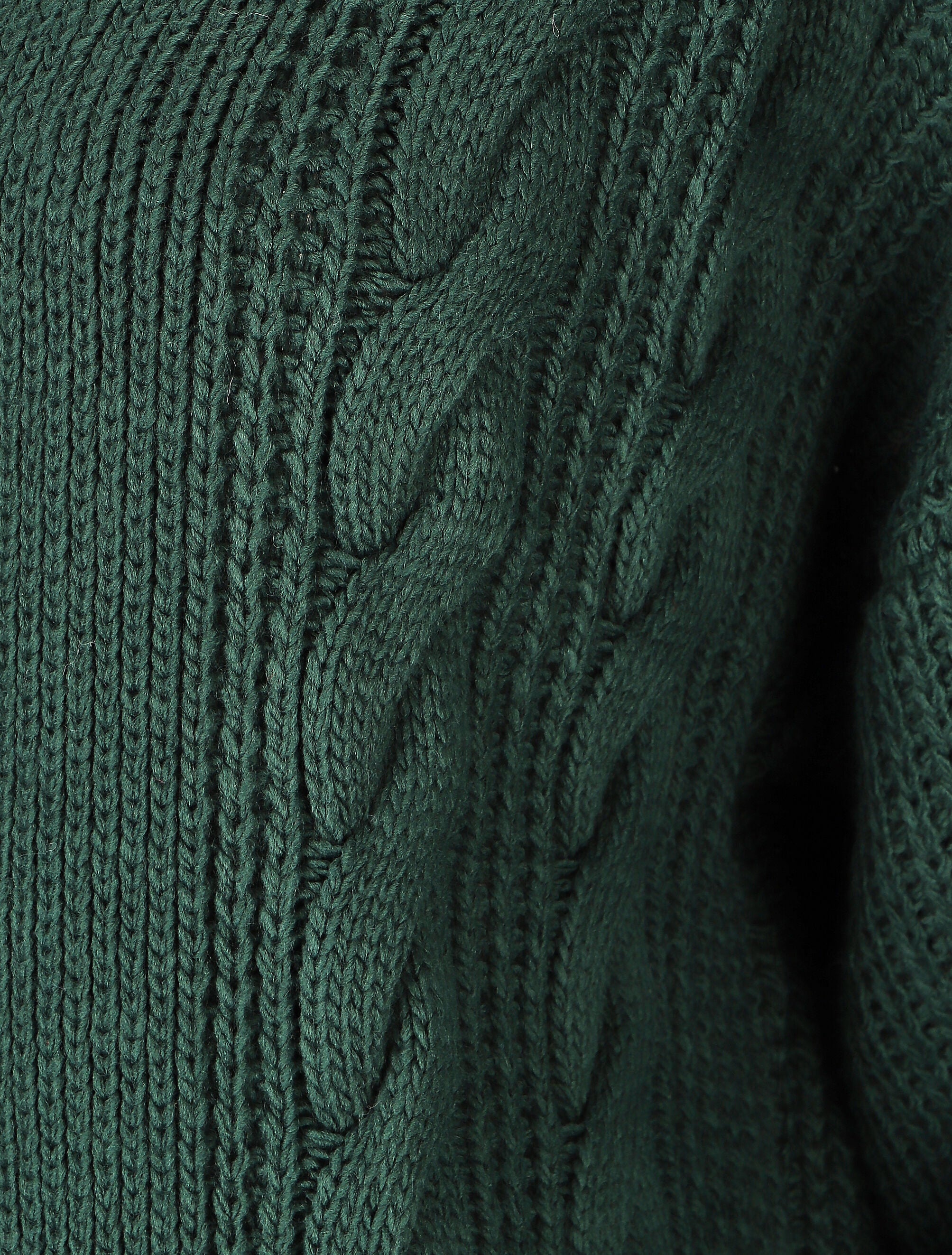 Gilet long ouvert en maille - Vert - Image 3