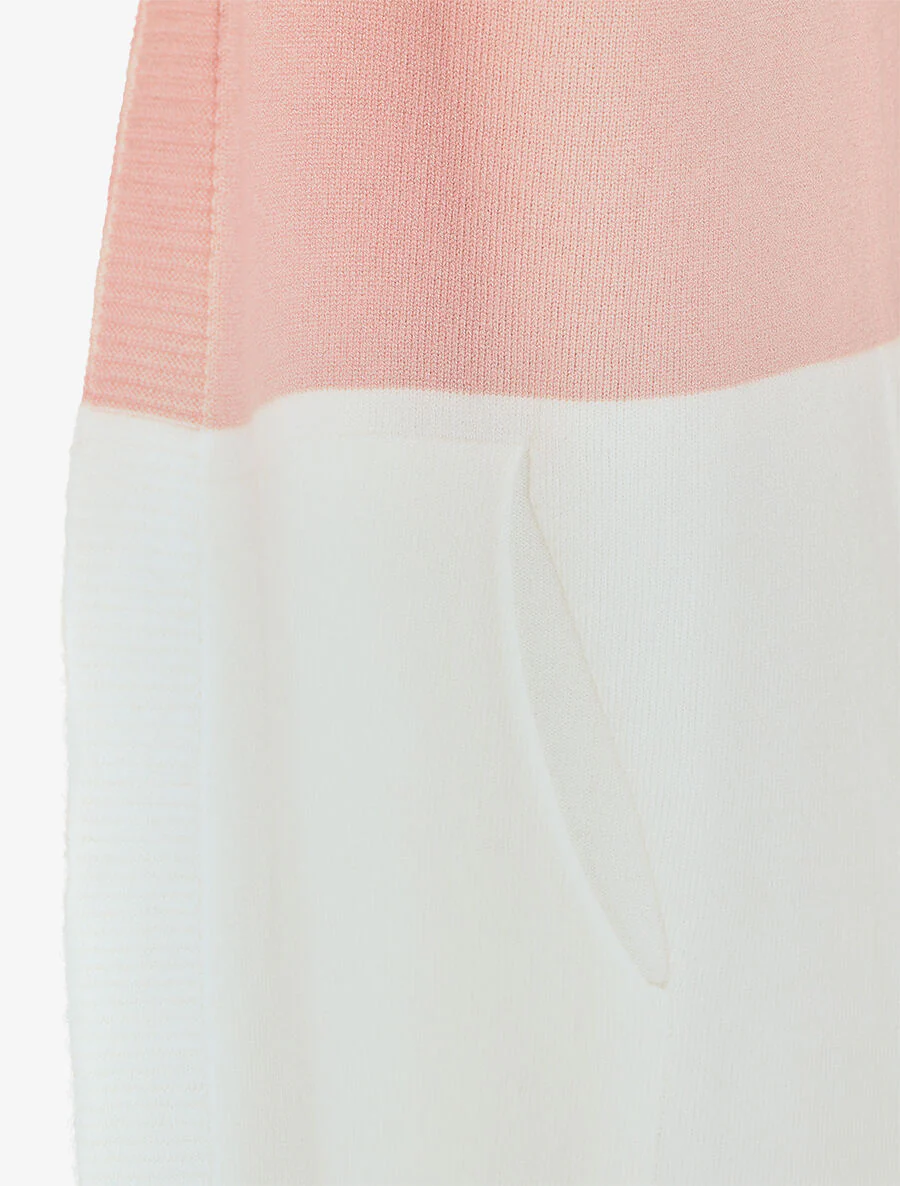 Gilet long rayé à capuche - Gris - Image 3
