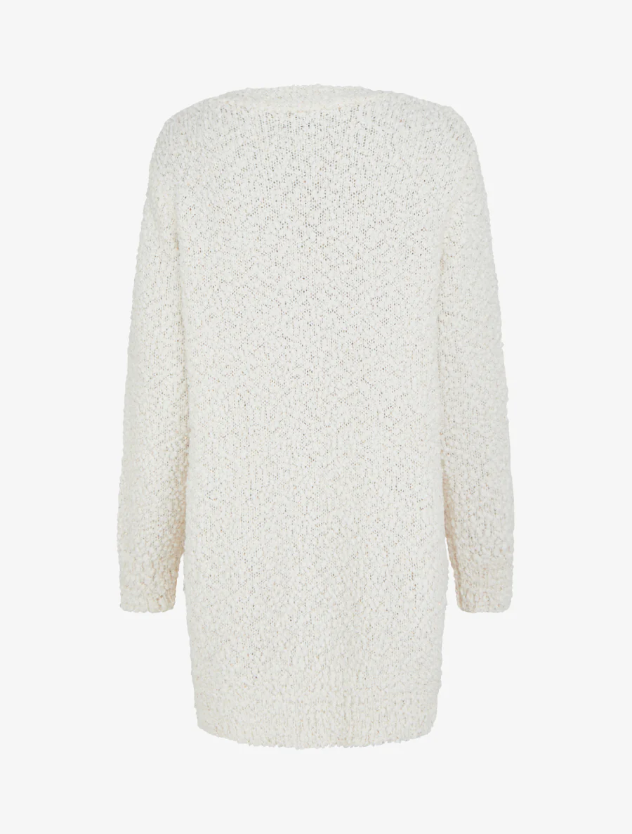 Gilet long uni à sequins - Blanc - Image 2