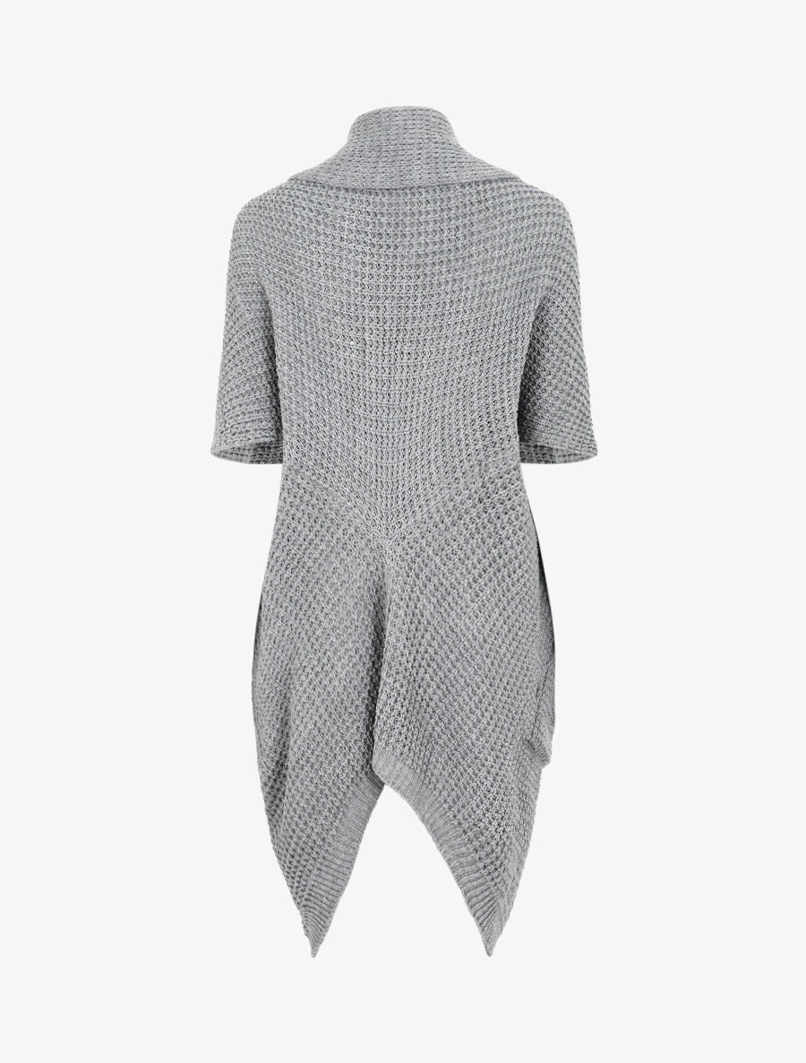 Gilet manches courtes et col châle - Gris - Image 2