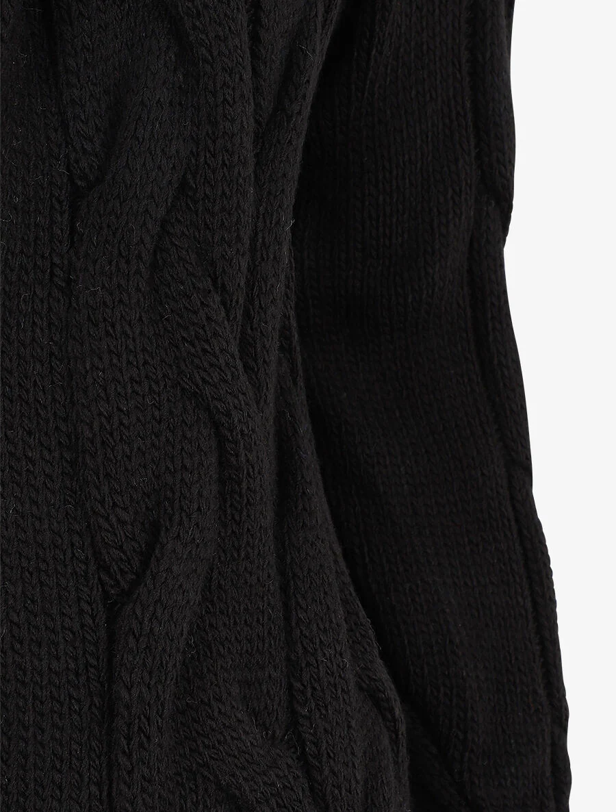 Gilet mi-long à capuche - Noir - Image 3