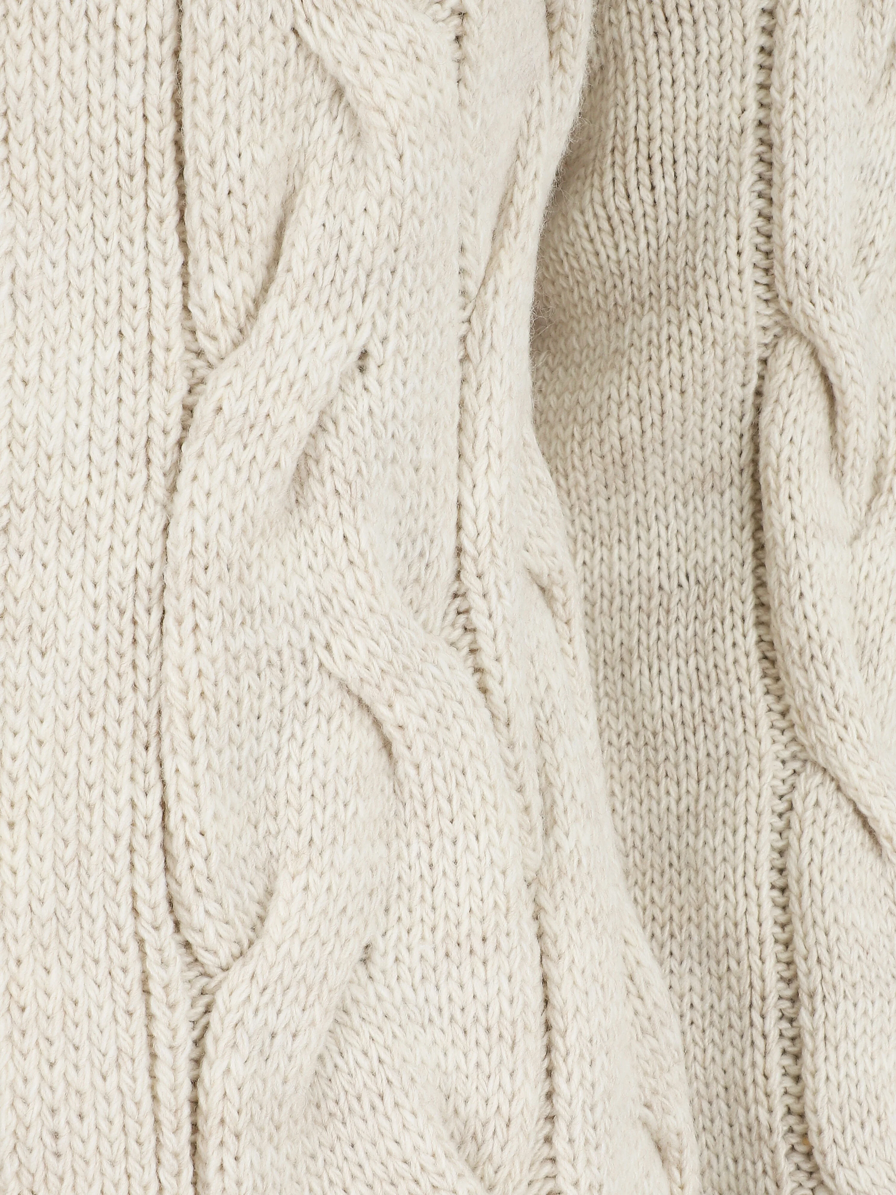 Gilet mi-long à capuche - Beige - Image 3