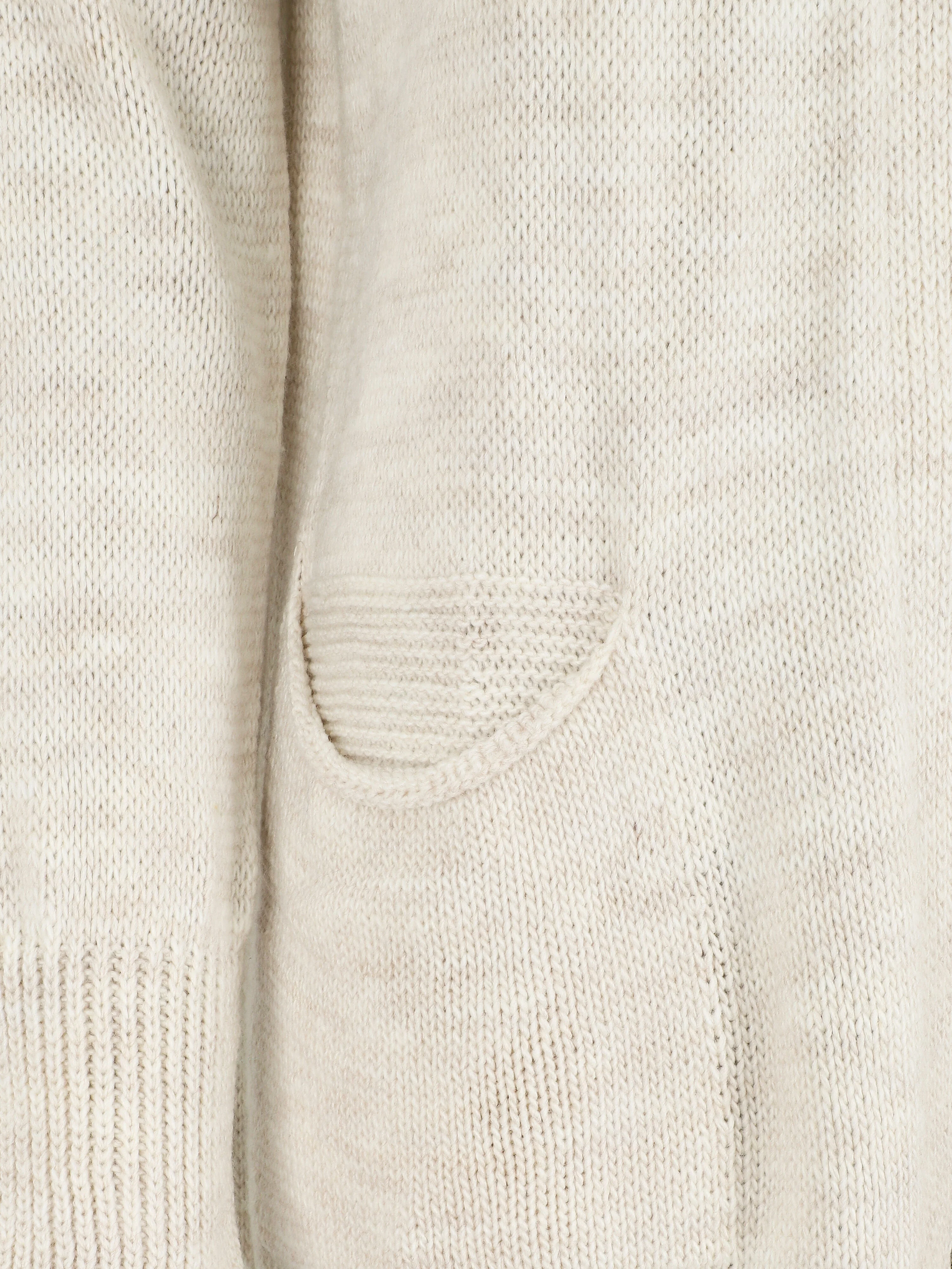 Gilet mi-long à capuche - Beige - Image 3