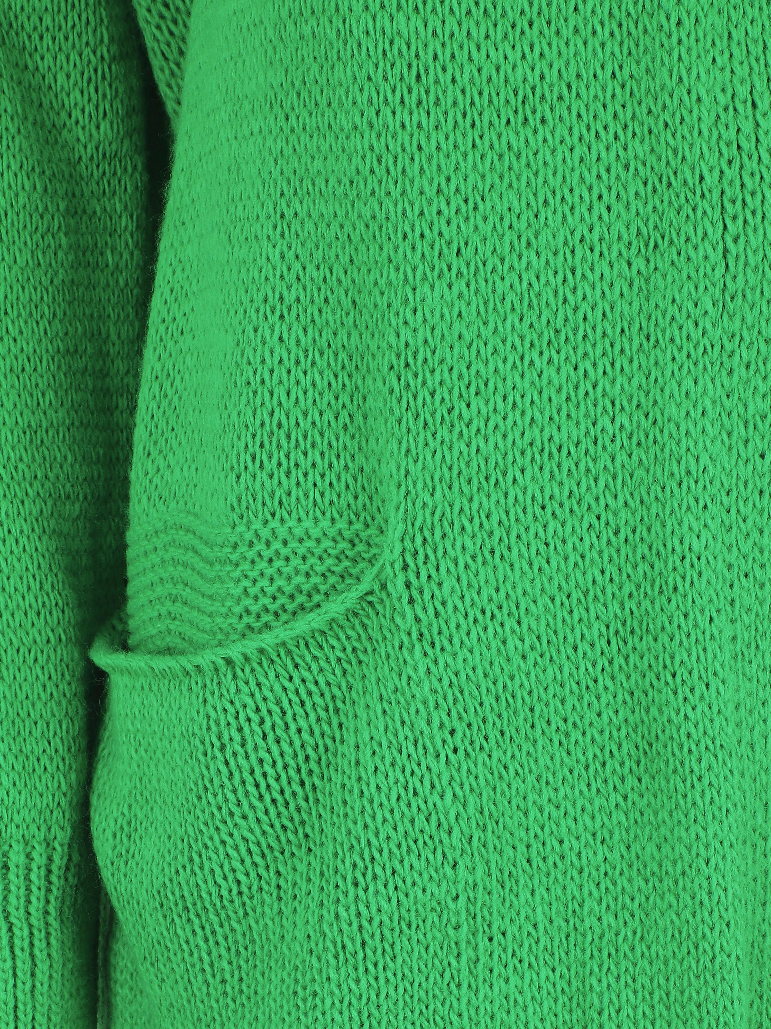 Gilet mi-long à capuche - Vert - Image 3