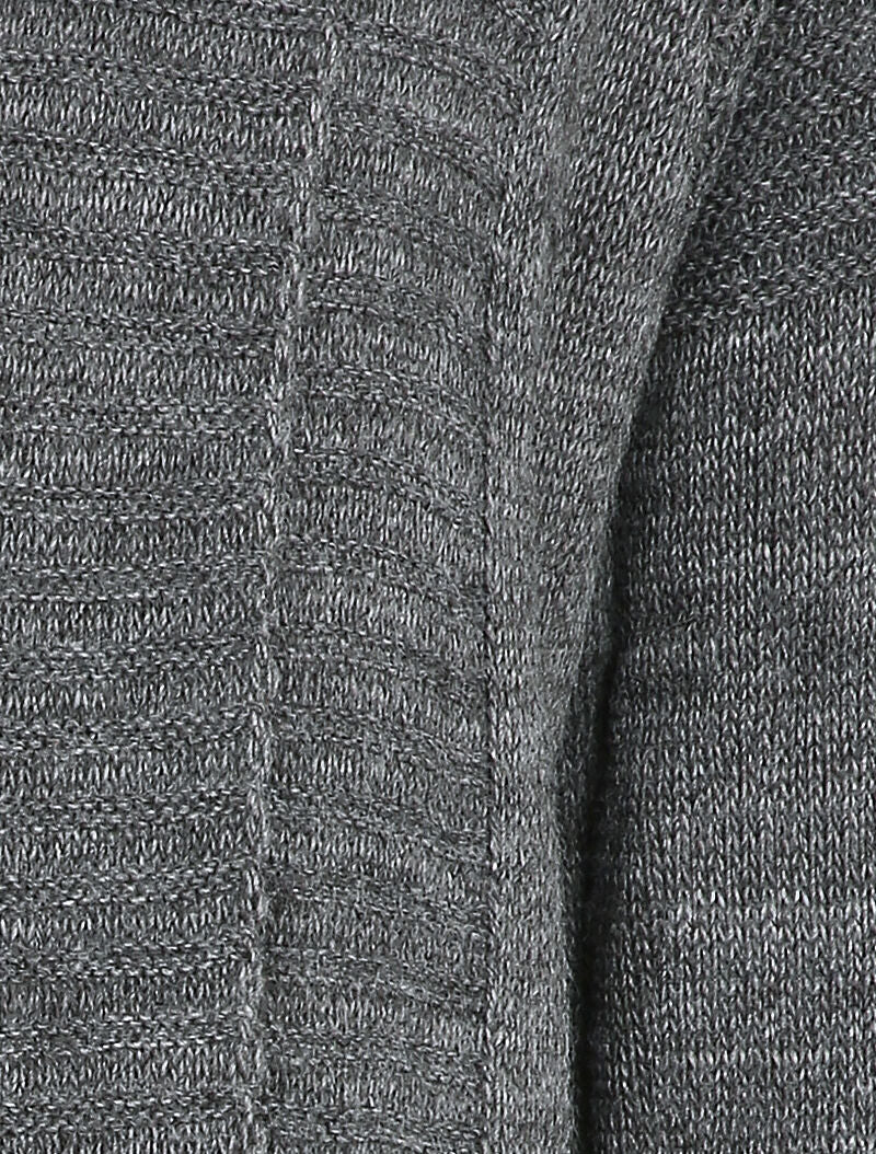 Gilet mi-long à col châle - Gris foncé - Image 3