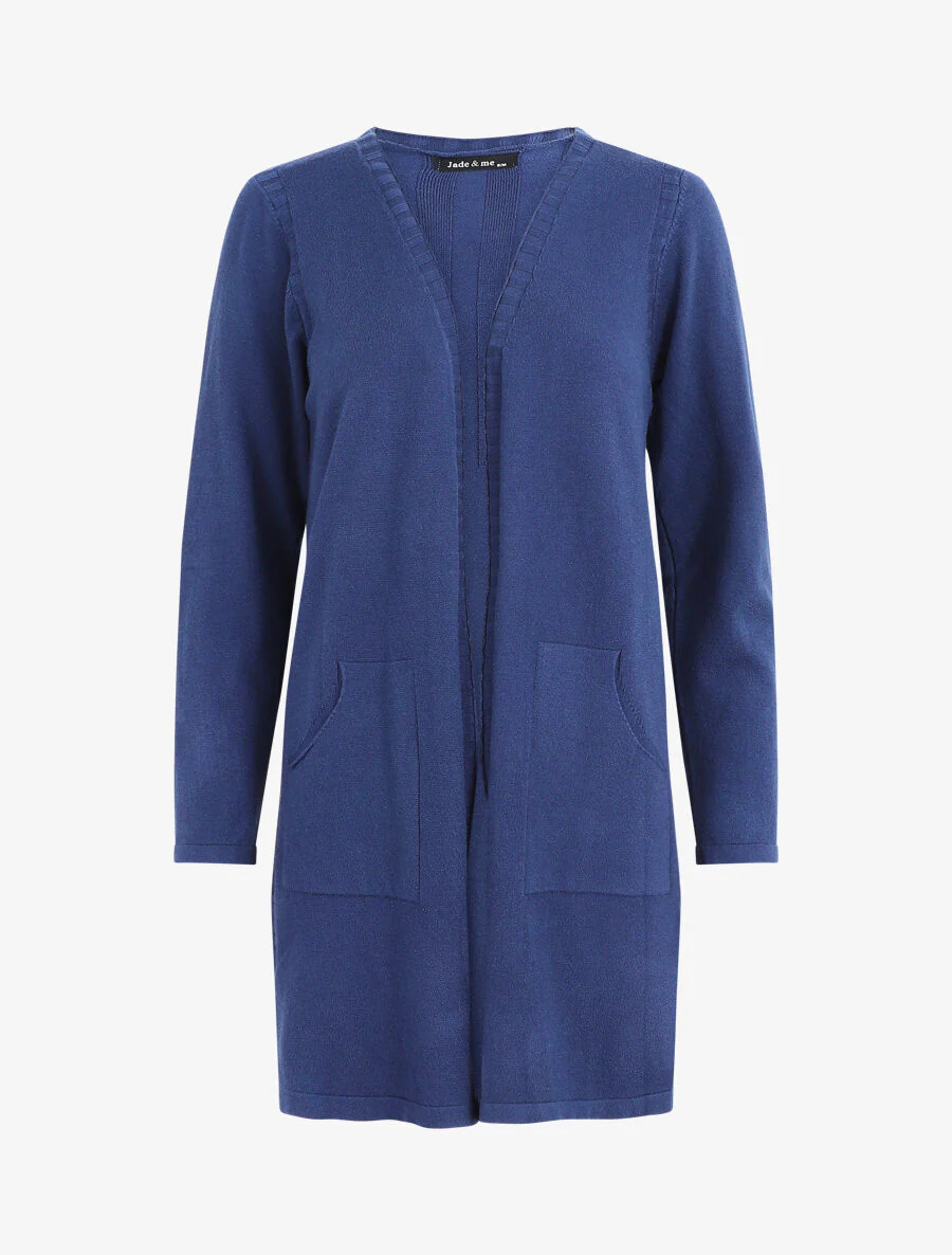 Gilet mi-long à manches longues - Bleu