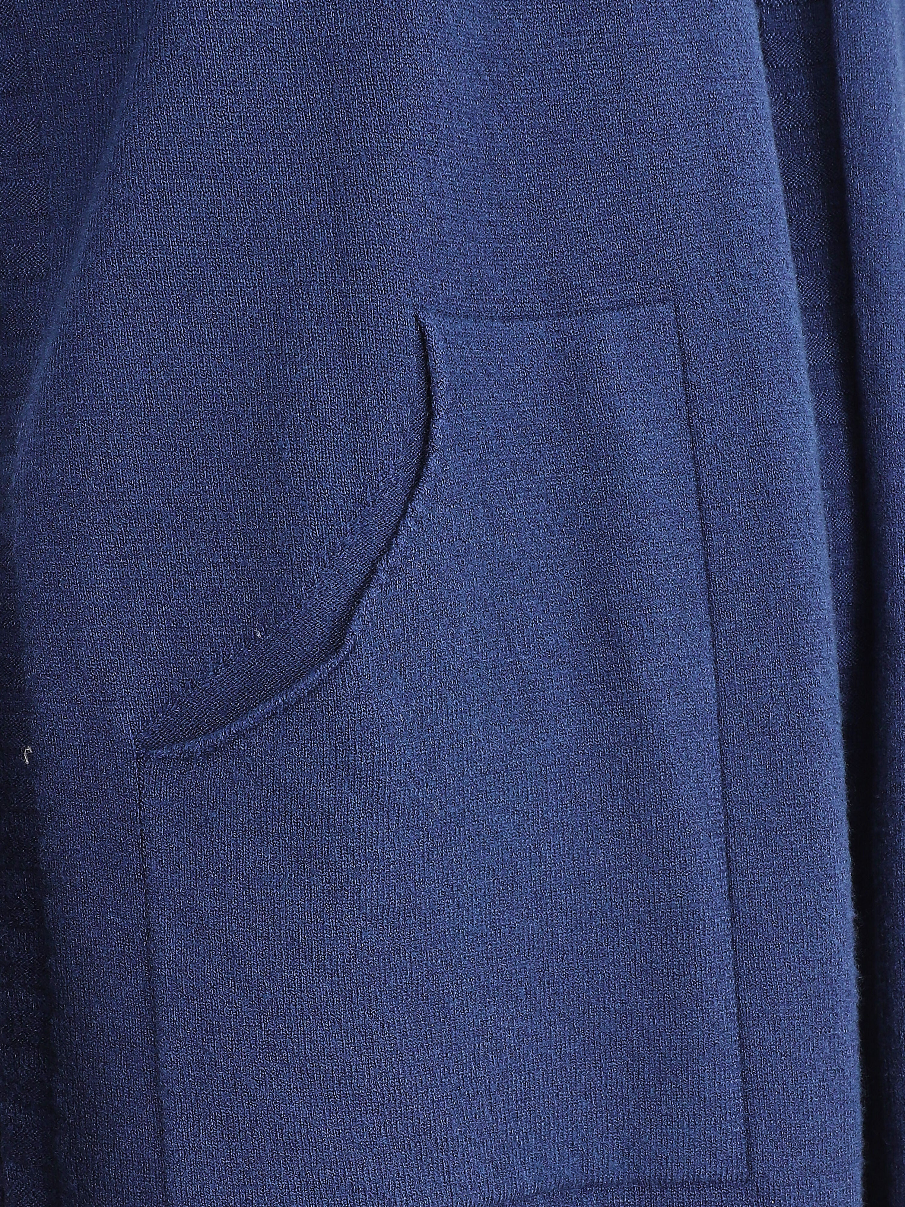 Gilet mi-long à manches longues - Bleu - Image 3