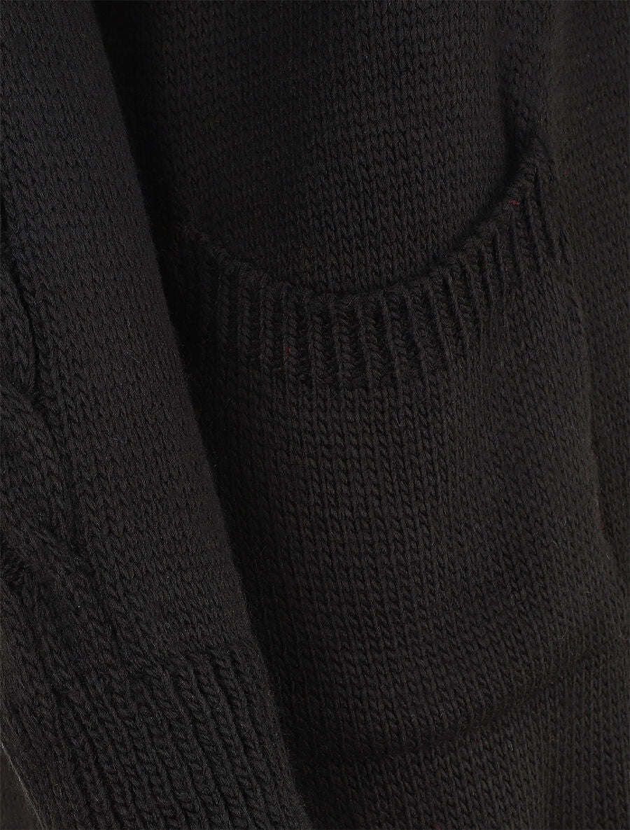 Gilet mi-long à poches plaquées - Noir - Image 3