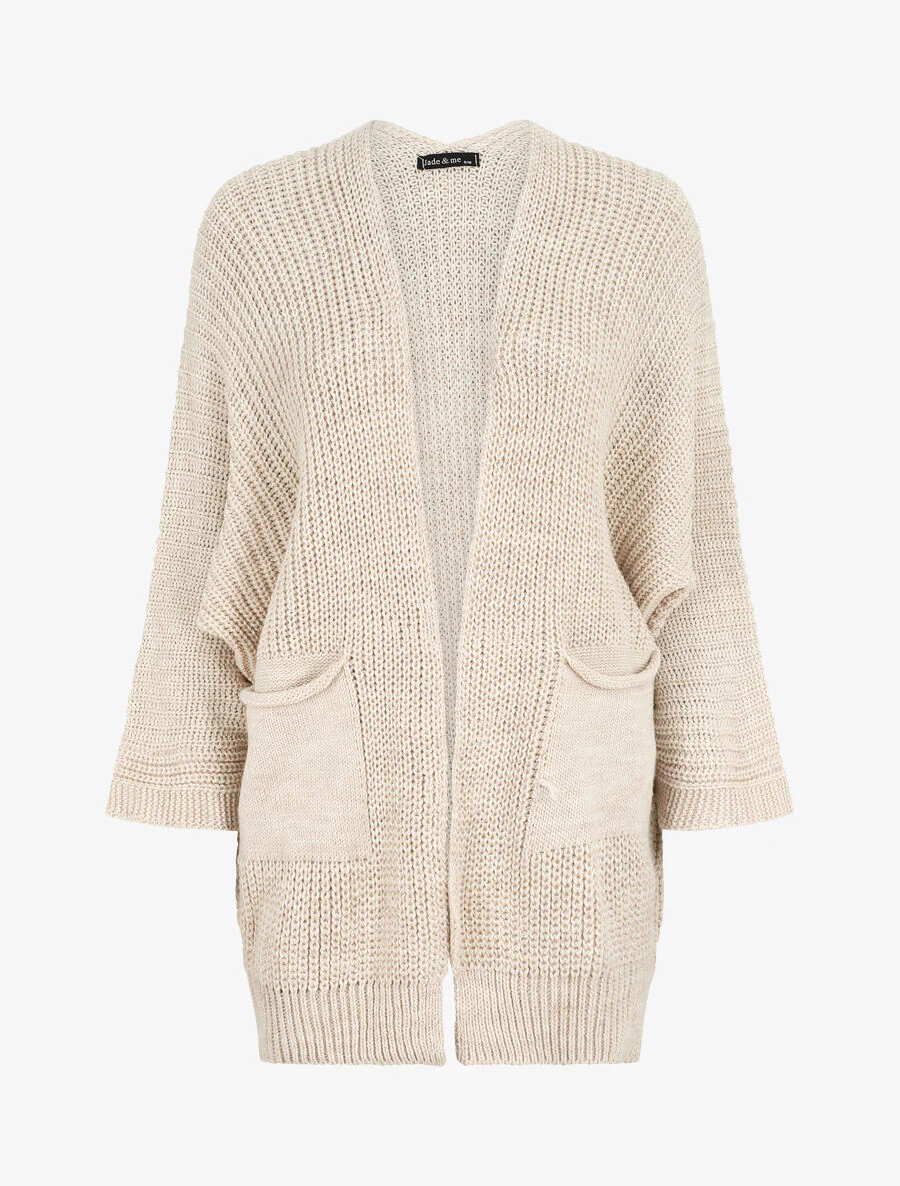Gilet mi-long ample - Beige