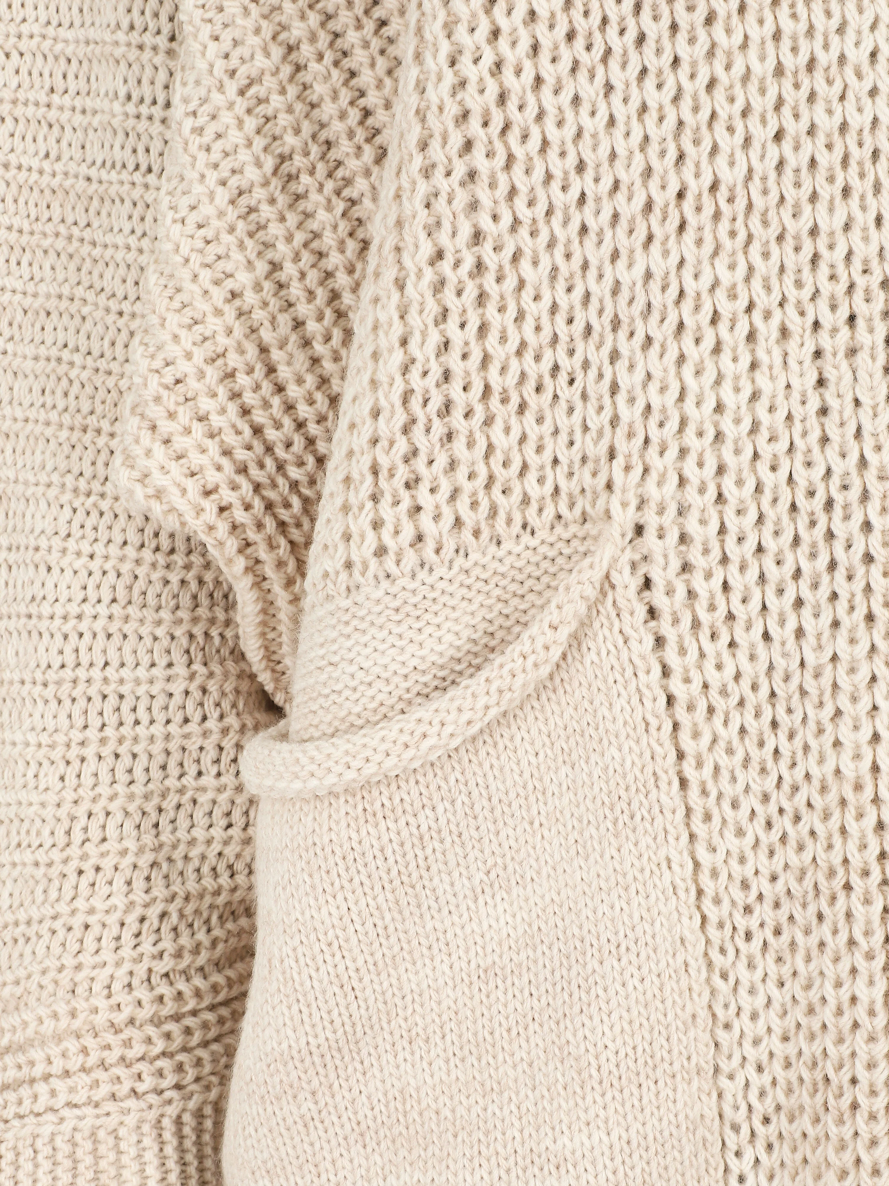 Gilet mi-long ample - Beige - Image 3