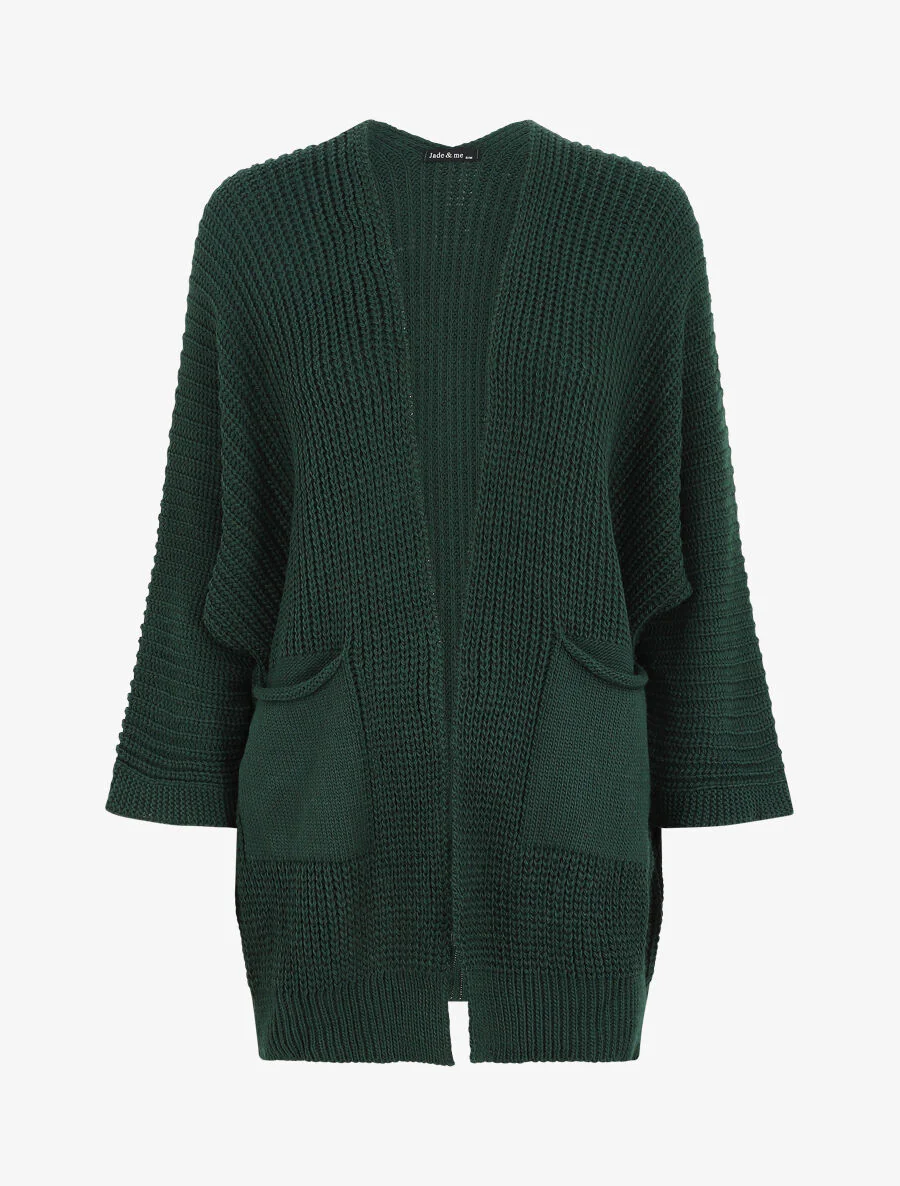 Gilet mi-long ample - Vert sapin