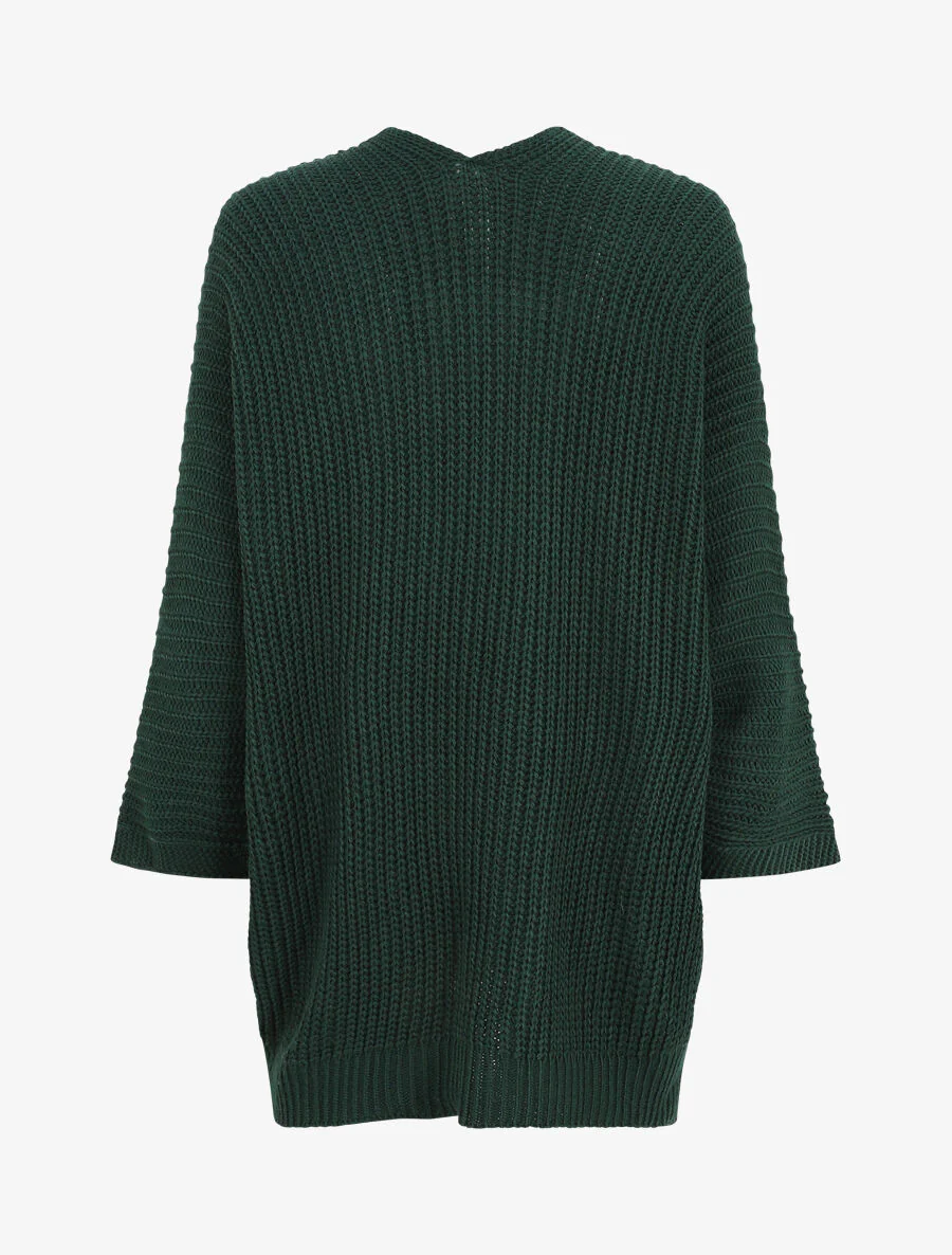 Gilet mi-long ample - Vert sapin - Image 2