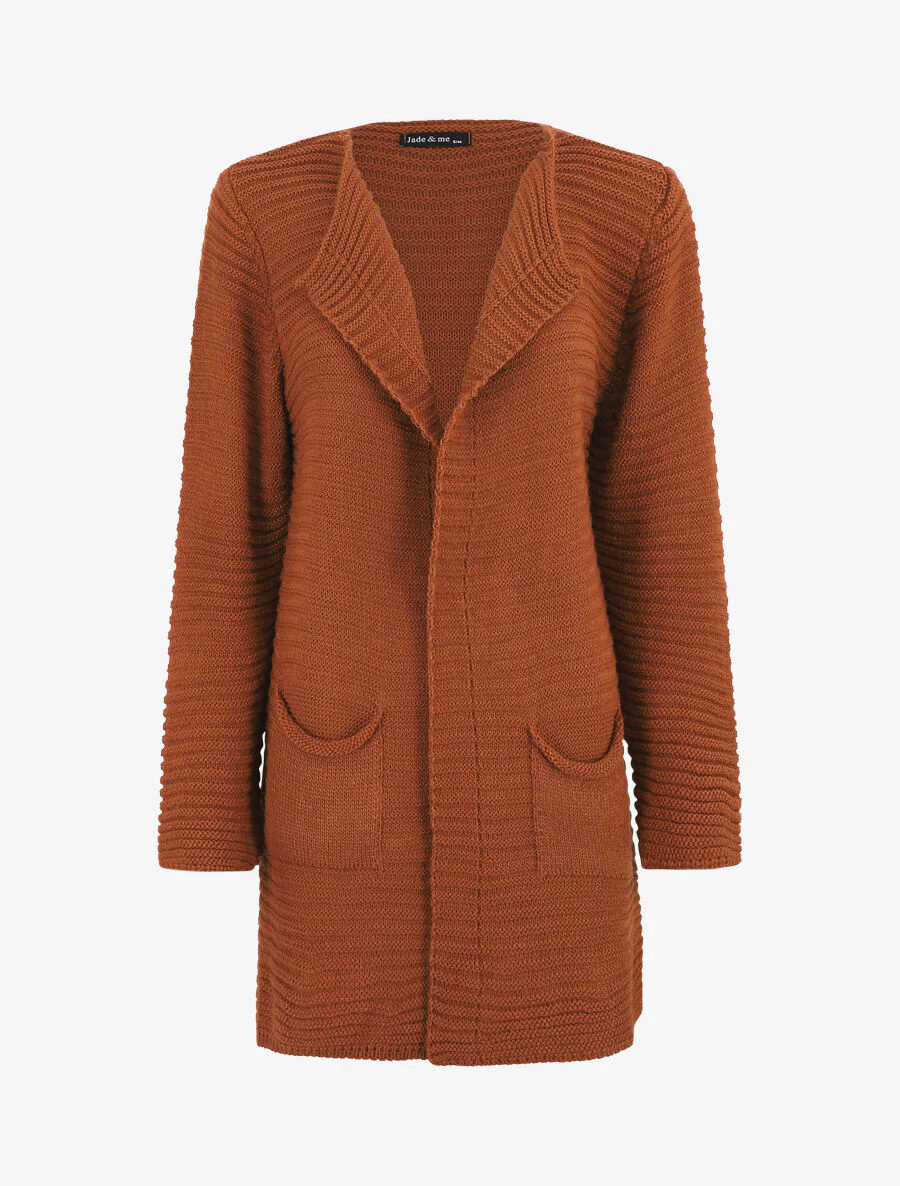 Gilet mi-long côtelé - Rouille