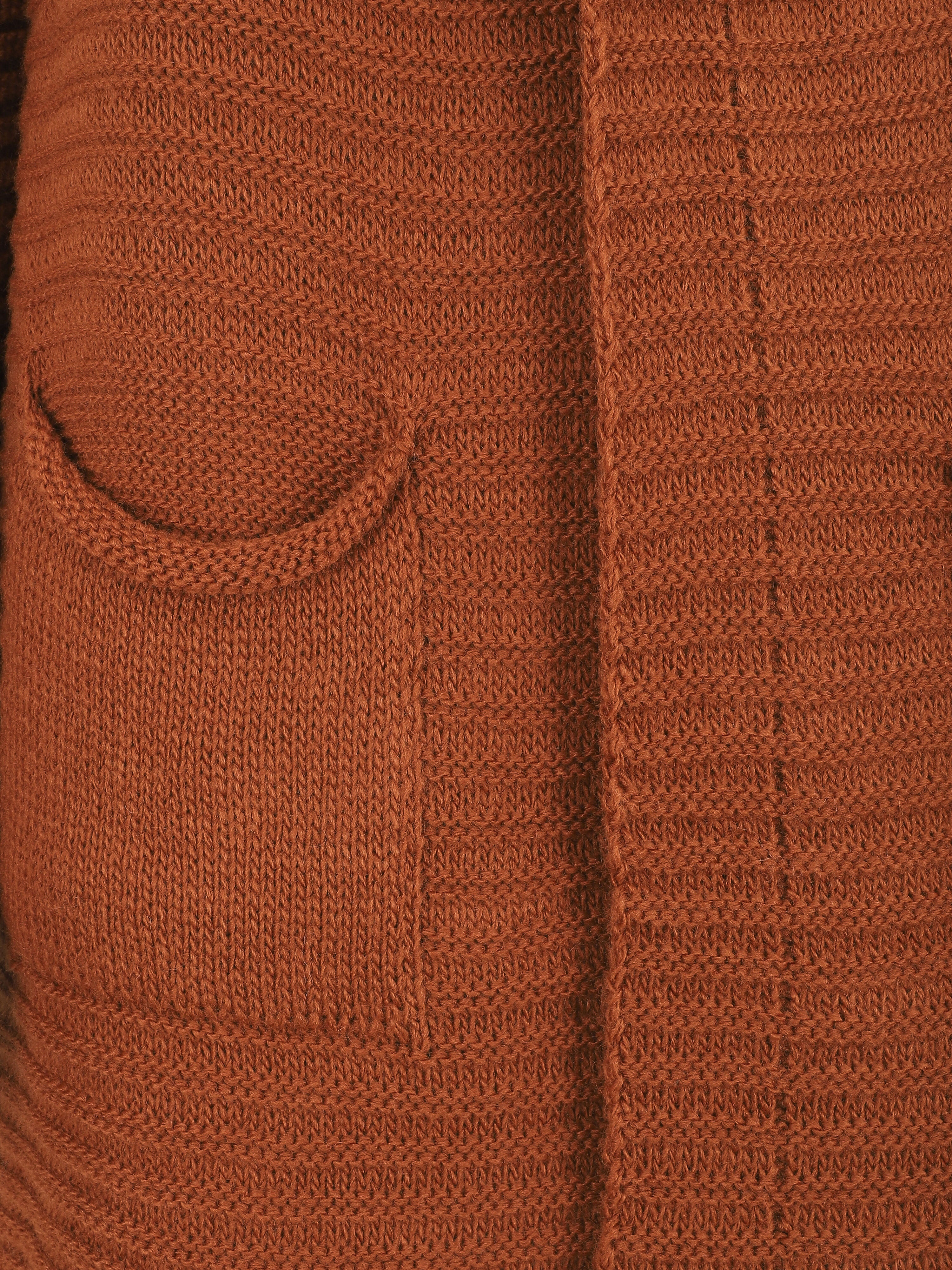 Gilet mi-long côtelé - Rouille - Image 3