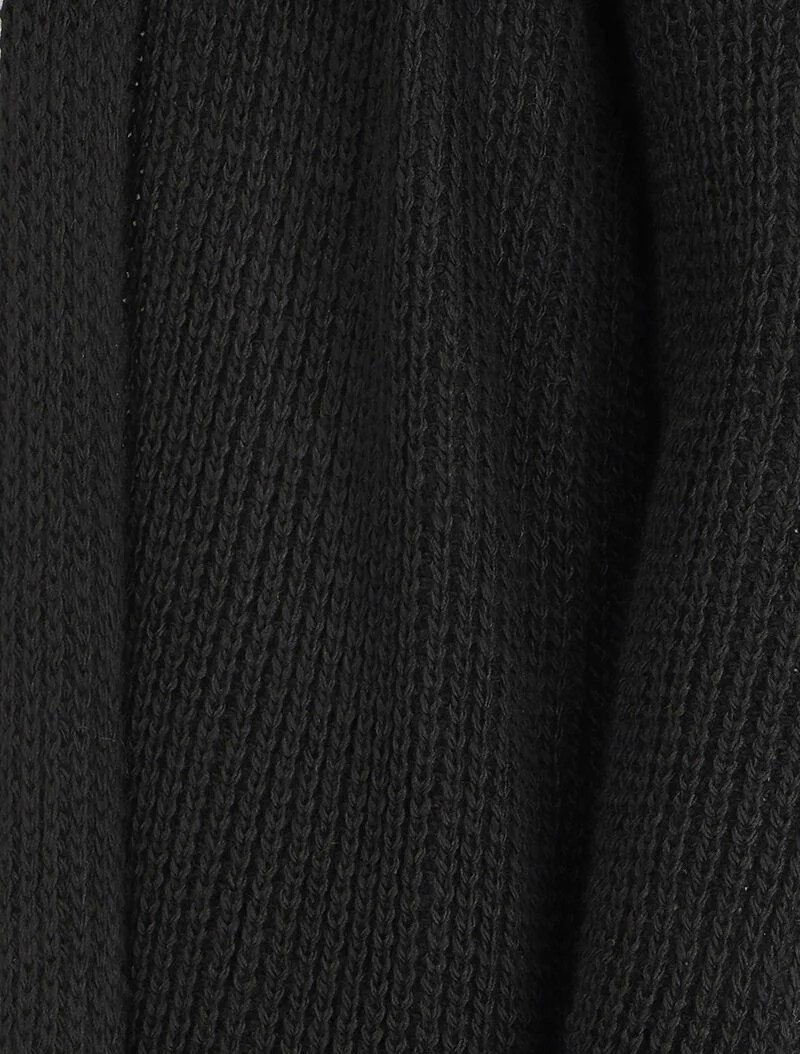 Gilet mi-long en grosse maille à col châle - Noir - Image 3
