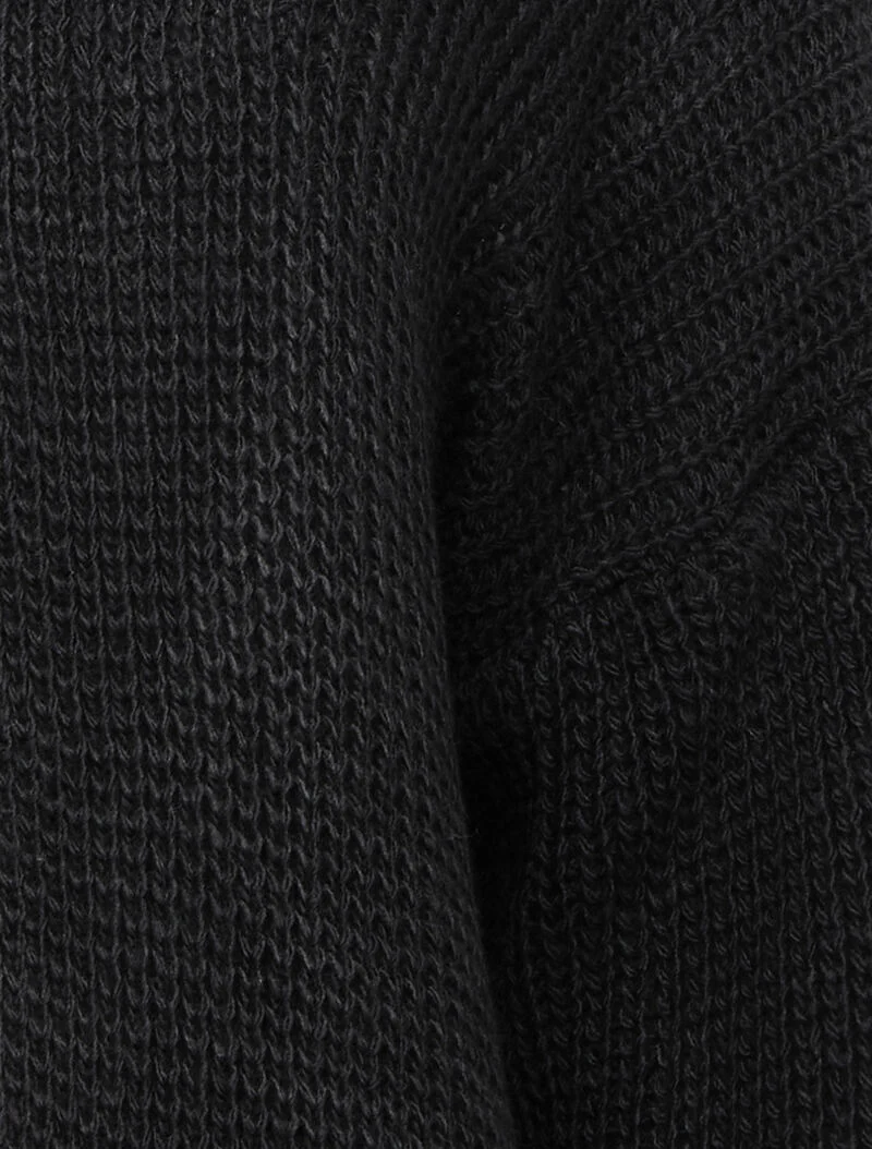 Gilet mi-long ouvert à col droit - Noir - Image 3