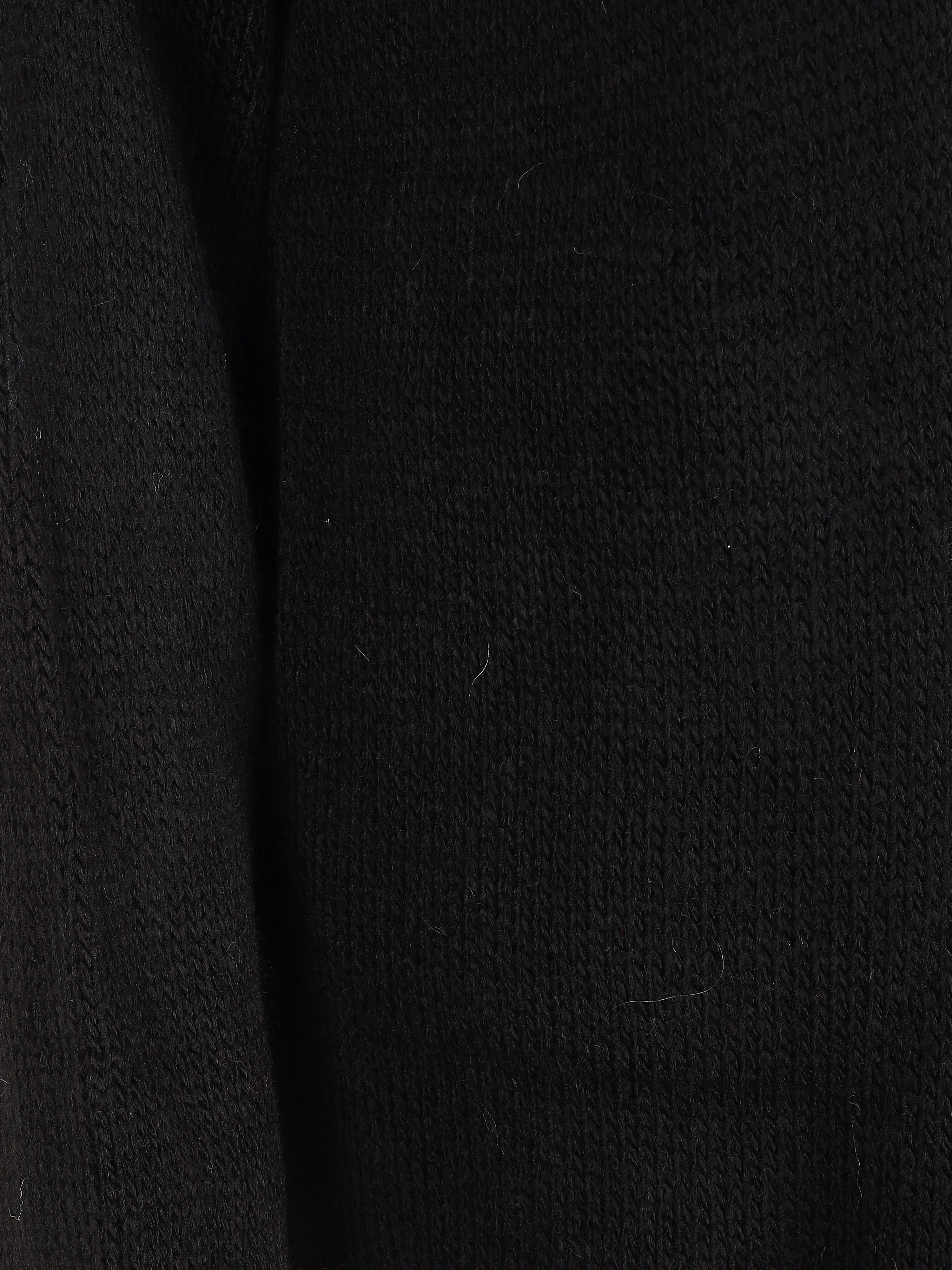 Gilet mi-long ouvert en maille - Noir - Image 3